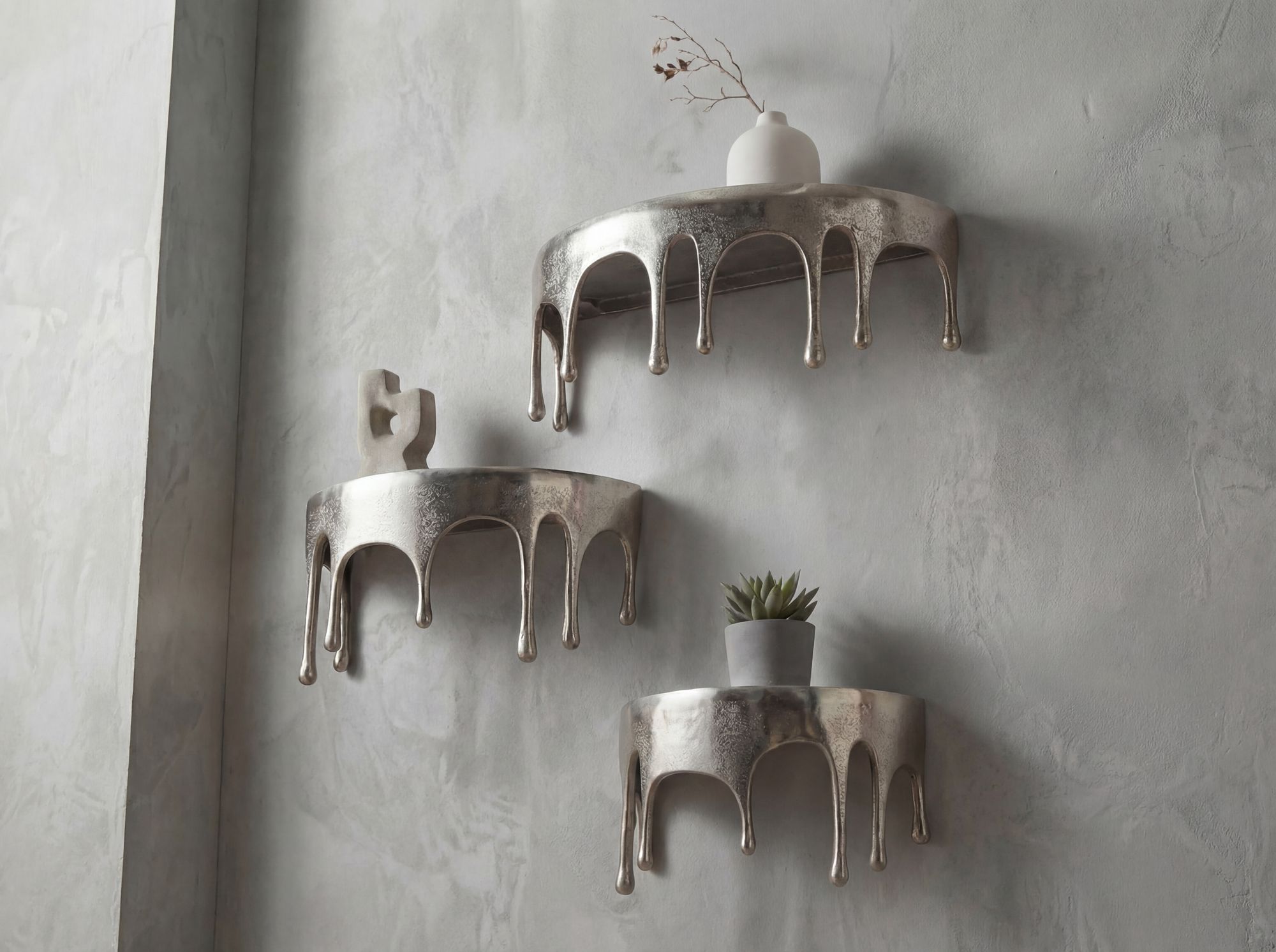 Wandregal Siggerud Aluminium Silber