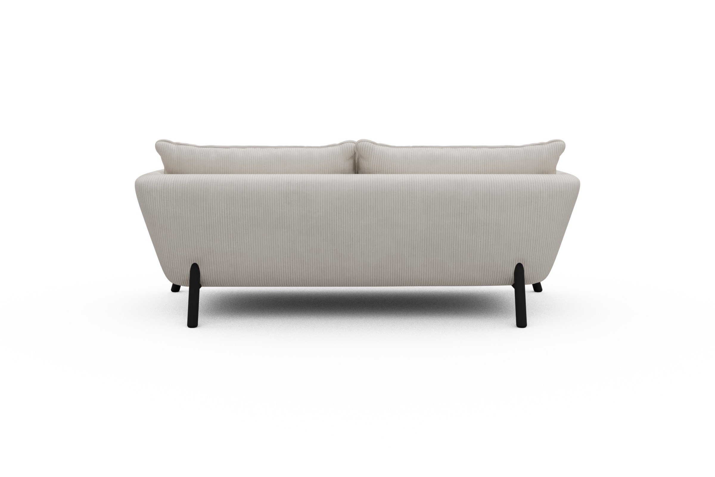 Sofa Emil PREMIUM 2-Sitzer Beinfarbe Eiche Schwarz Corduroy-Ivory