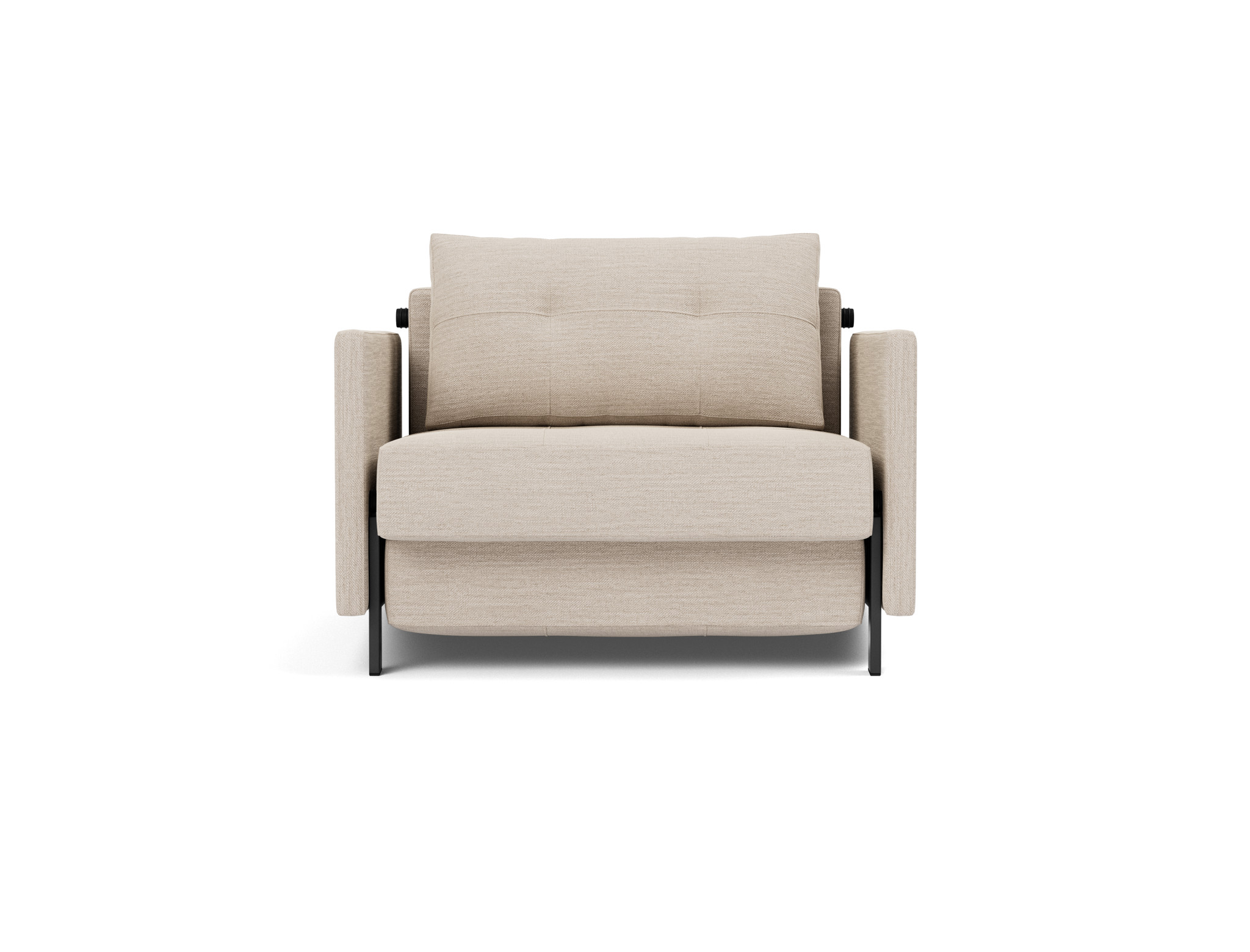 Schlafsessel Cubed 90 mit Armlehnen Webstoff Blida 612-Sand-Grey
