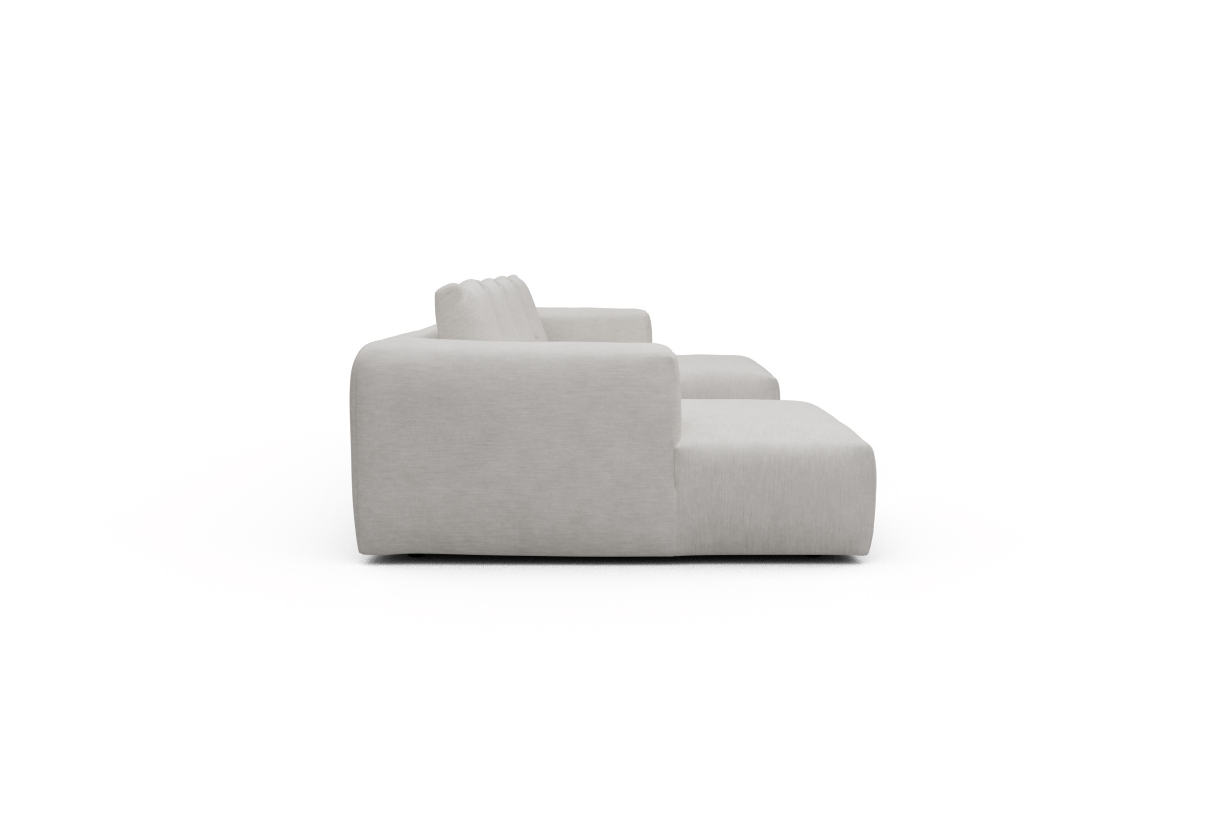 Wohnlandschaft Fred mit 2-Sitzer und Chaiselongue beidseitig Vivus-Dusty-Off-White