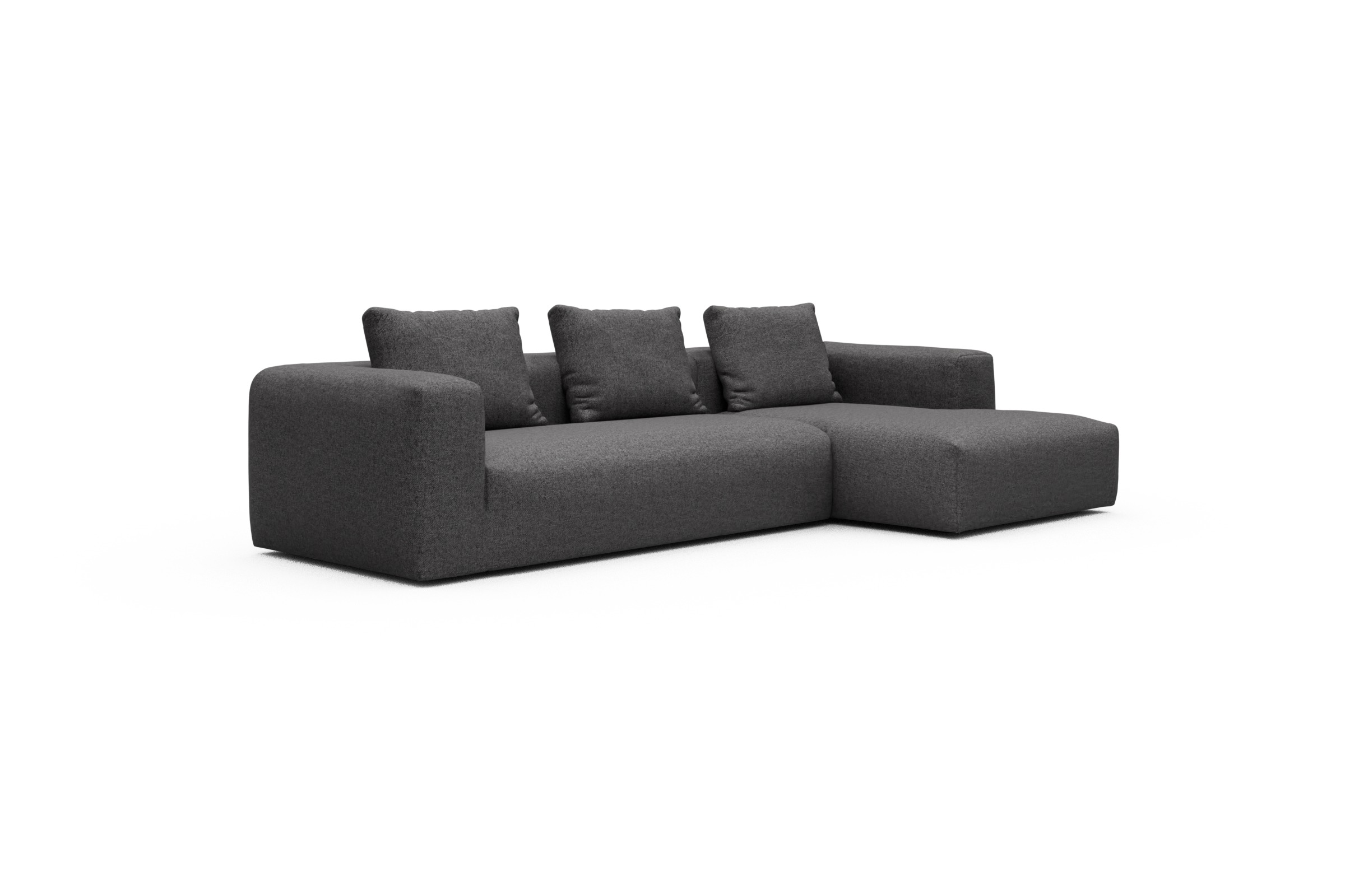 Ecksofa Fred Chaiselongue rechts mit 2,5-Sitzer Sama-Antracite