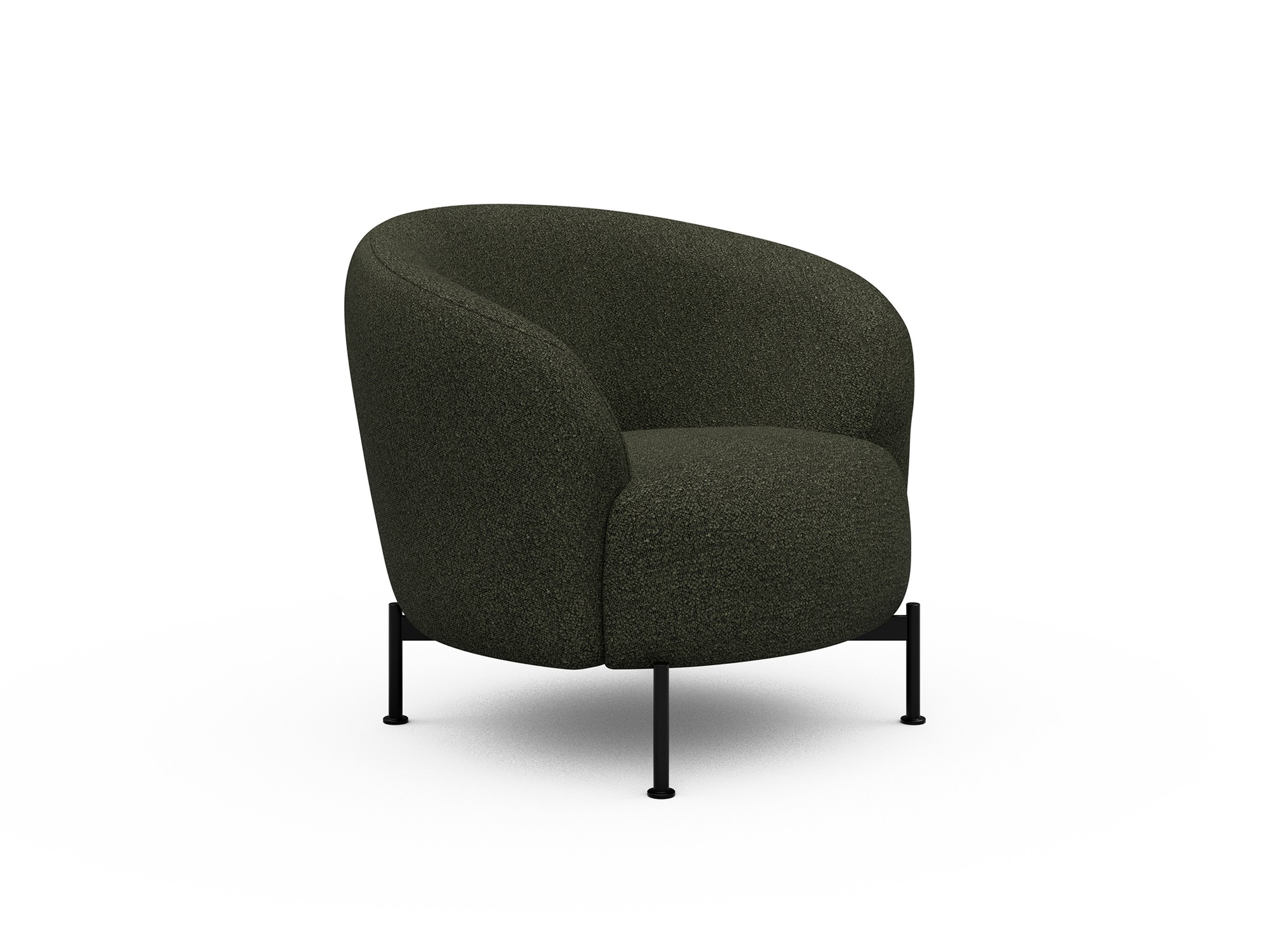 Sessel Ronda X-Metallgestell Schwarz Boucle Skandi 535-Forest-Green