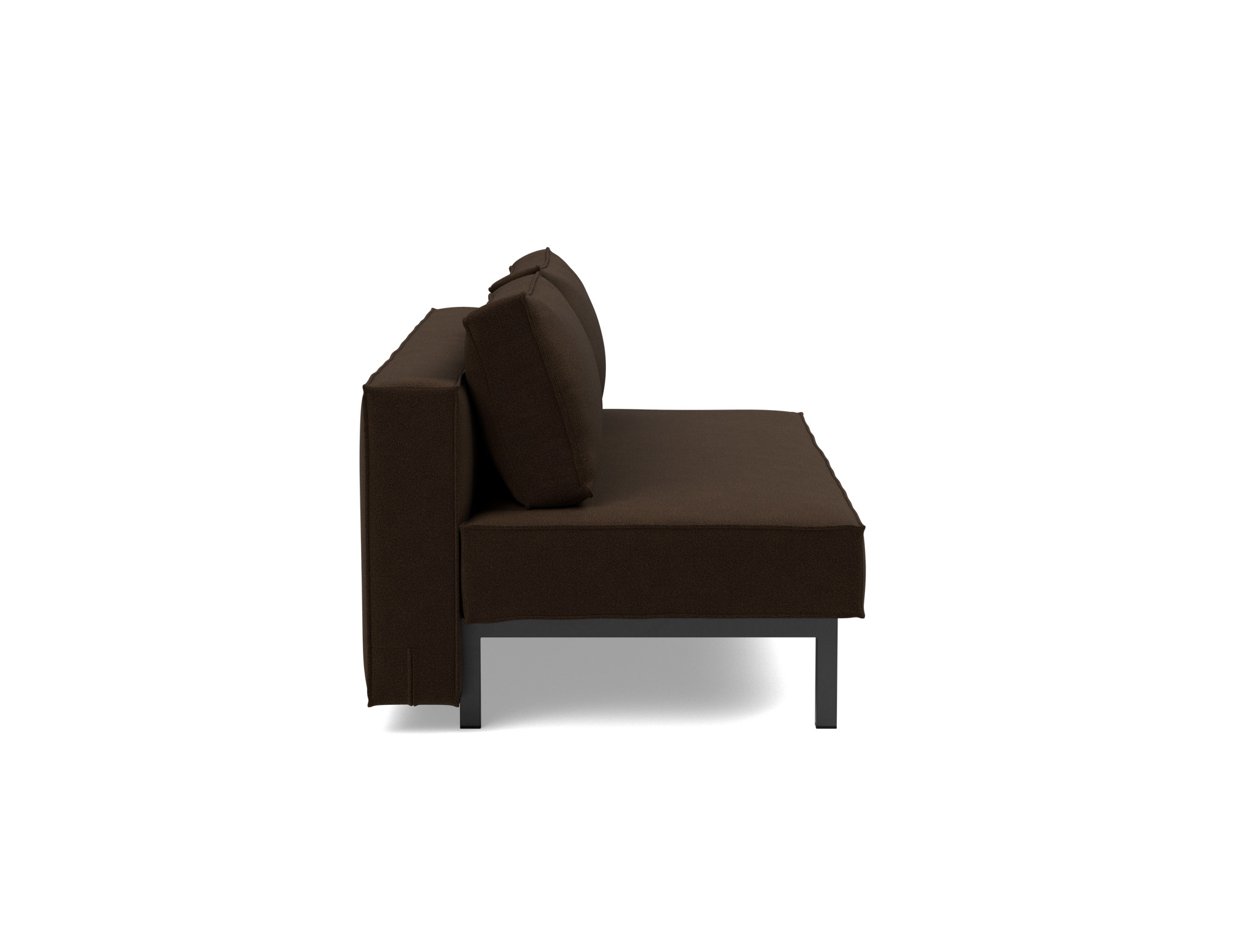 Schlafsofa Sly Strukturierter Stoff Taura 358-Chocco Beine Schwarzes Metall