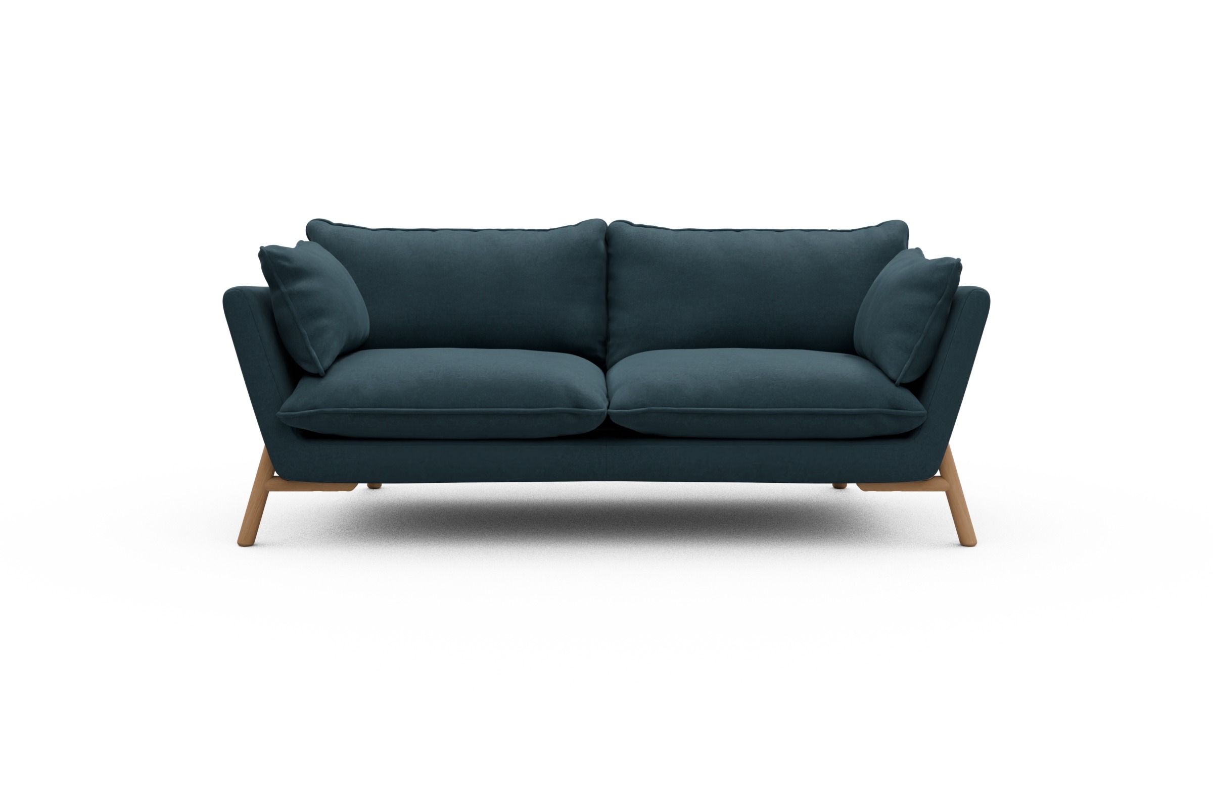 Skandi Home Sofa Emil PREMIUM 2-Sitzer Beinfarbe Eiche Natur Satya-Indigo moebelfaktor