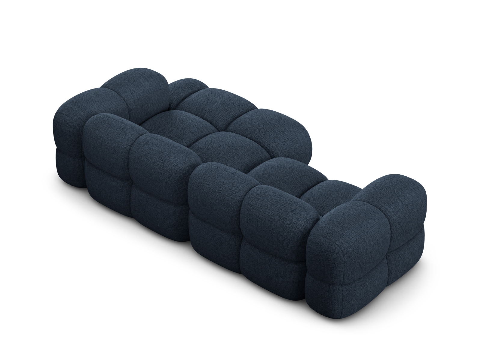 Cosmopolitan Design Ecksofa Loretto 3-Sitzer Strukturierter Stoff Sorella Dunkelblau Rechts