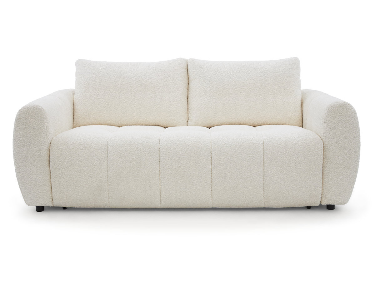 Bobochic Fuji Schlafsofa 3-Sitzer Bouclé-Stoff Weiß