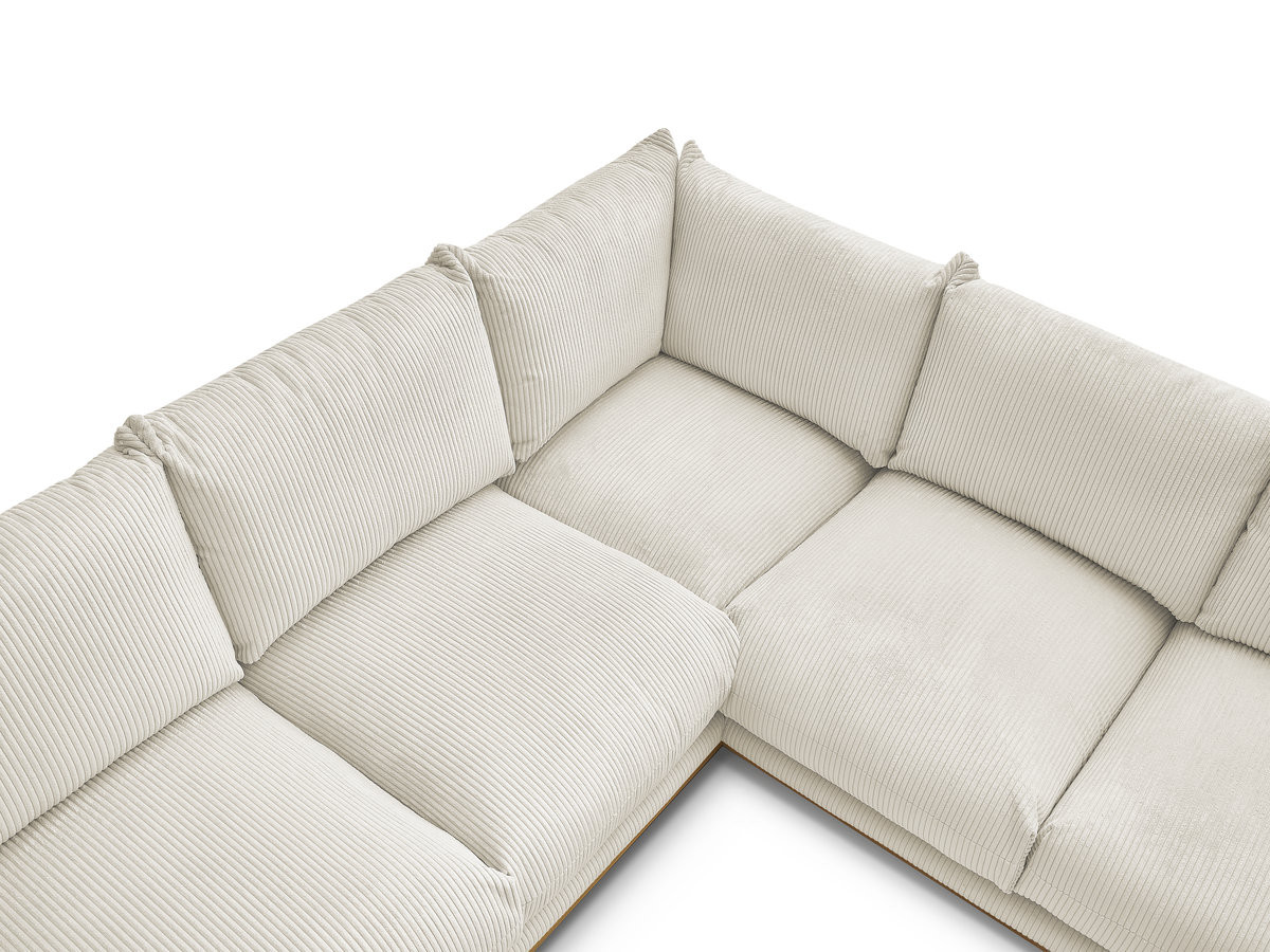 Bobochic Ernest Ecksofa mit Pouf Cordsamt Beige