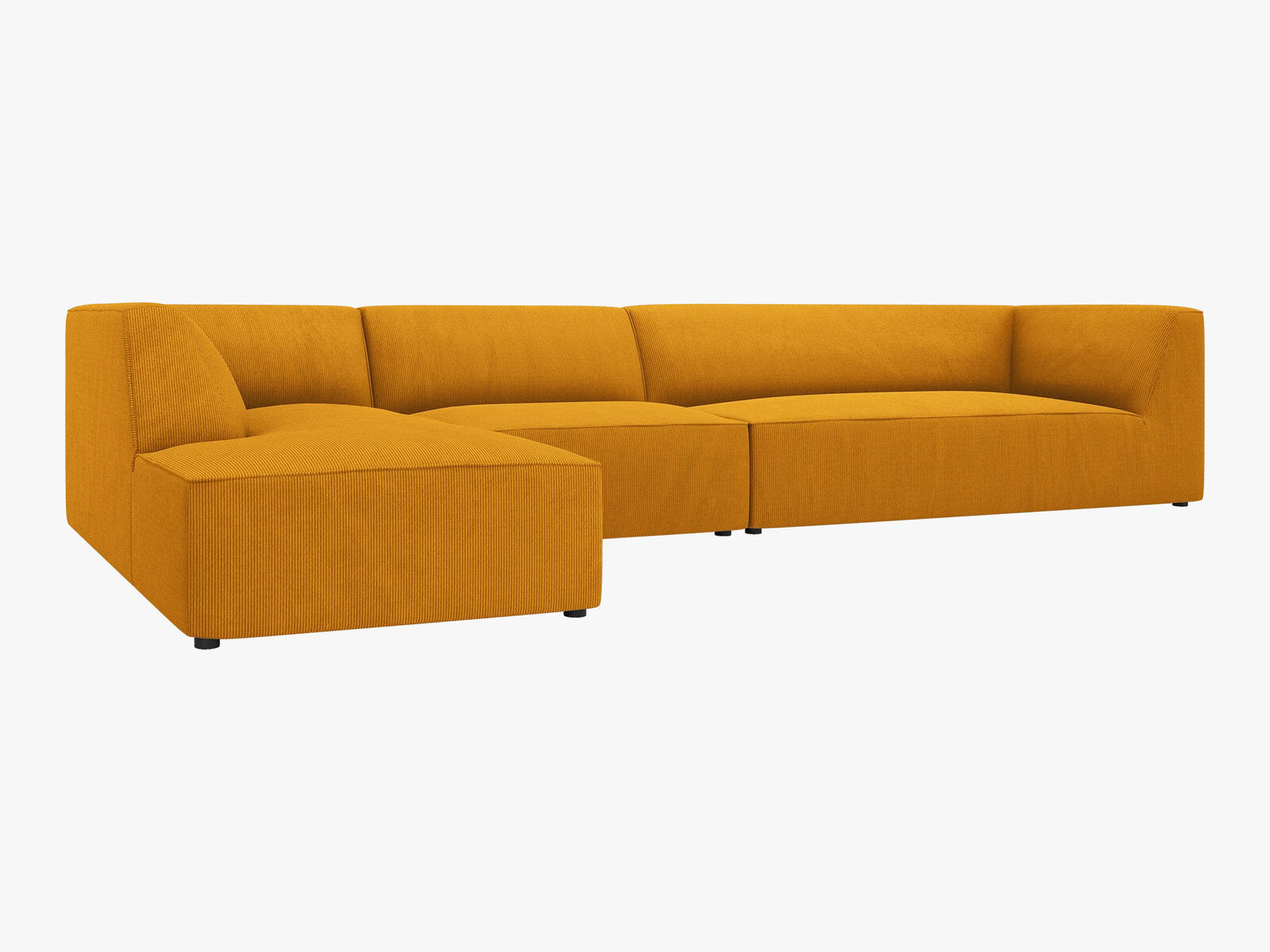 Micadoni Ecksofa Ruby 5-Sitzer Links Kord Scala Gelb