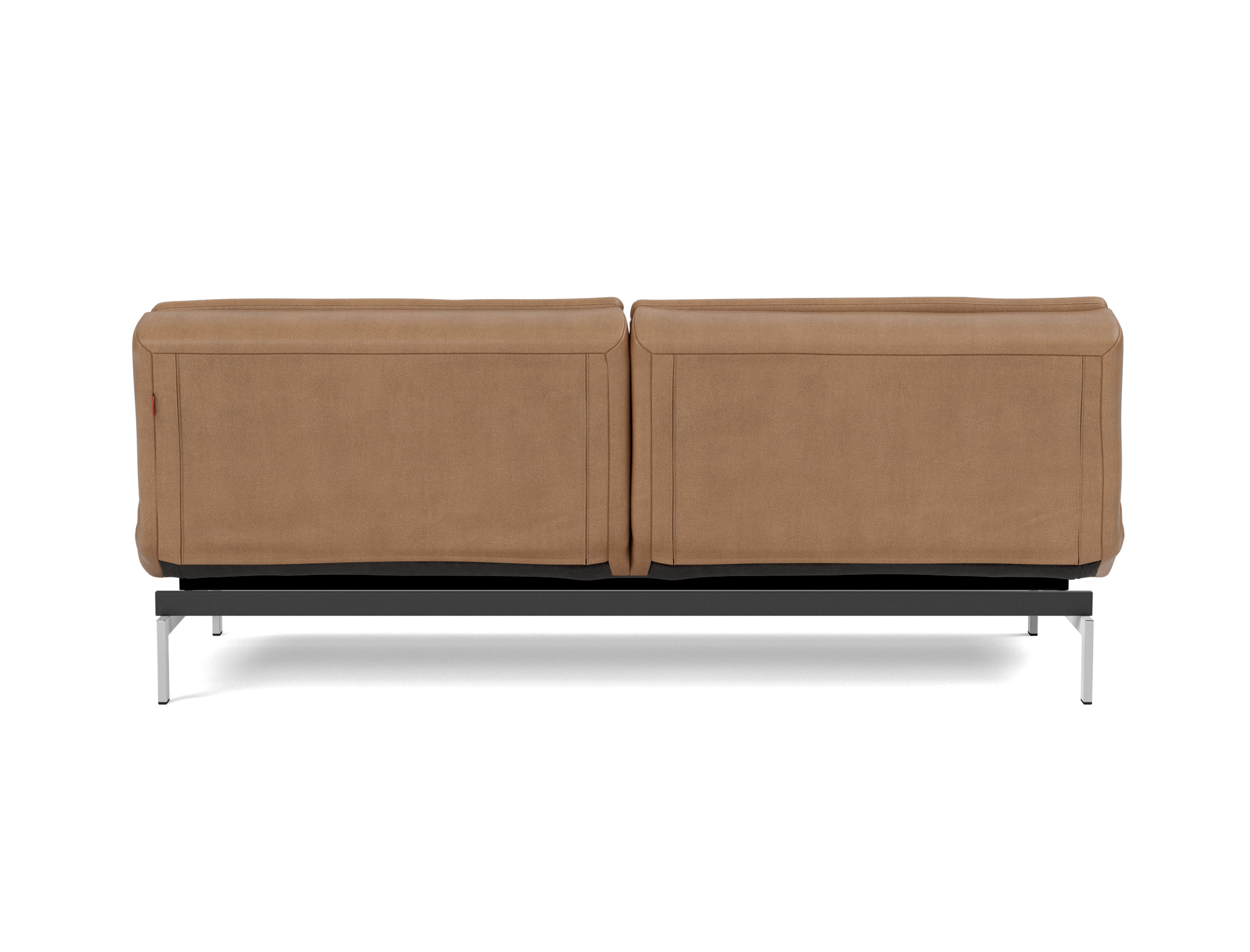 Schlafsofa Dublexo Lederoptik Faunal 551-Brown Beine Chrom