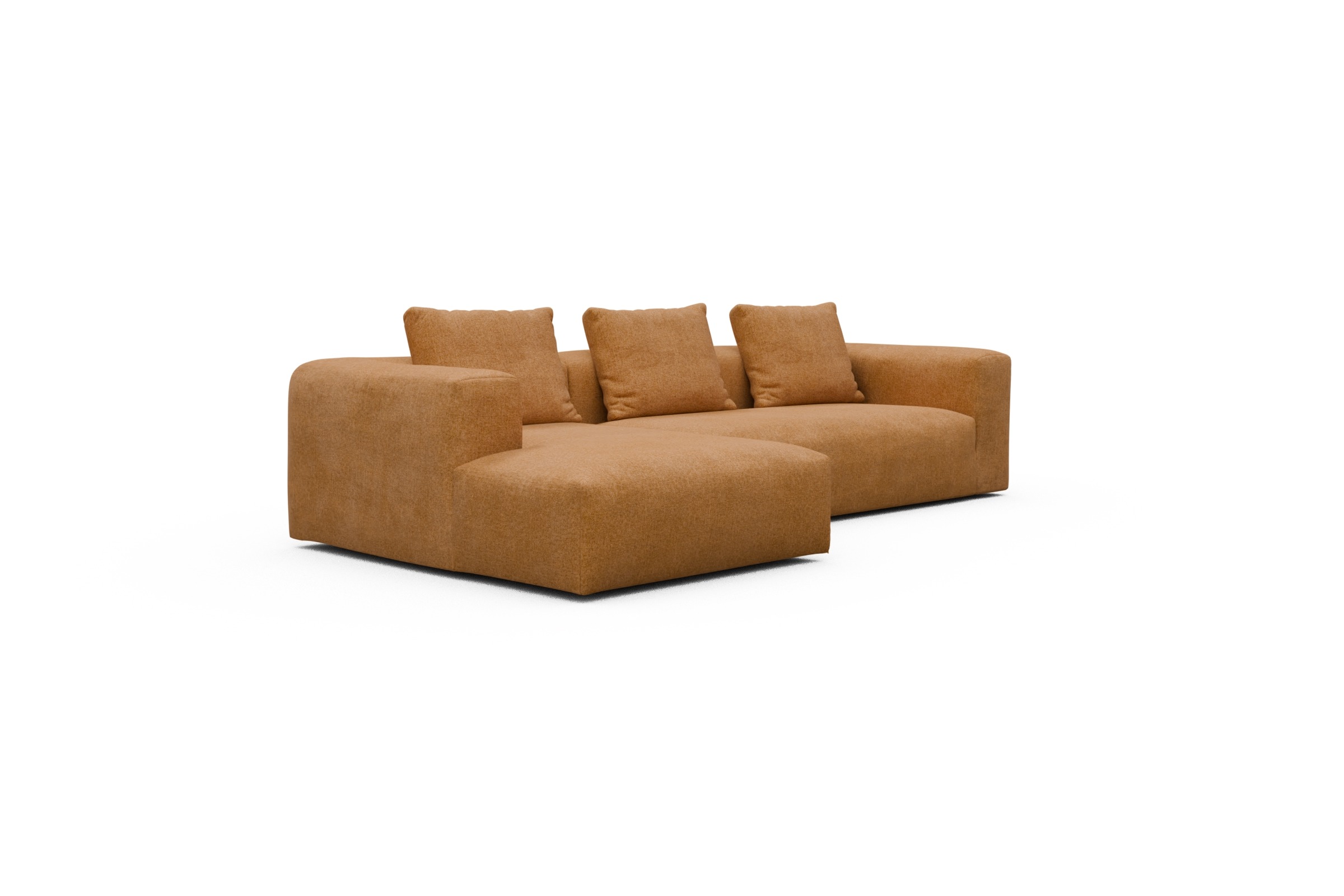 Ecksofa Fred Chaiselongue links mit 2,5-Sitzer Casone-Warm-Yellow