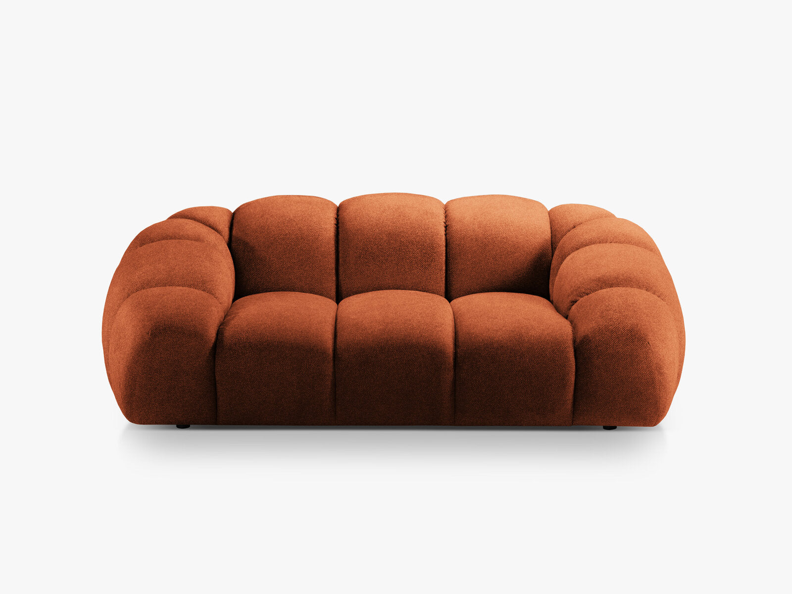 Micadoni Sofa Diana 2-Sitzer Strukturierter Samtstoff Terrakotta