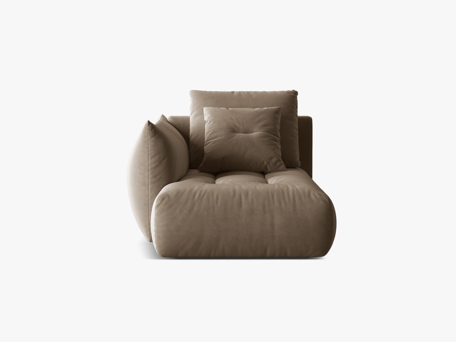 Micadoni Bloom Chaiselongue Links Samt Casino Hellbraun