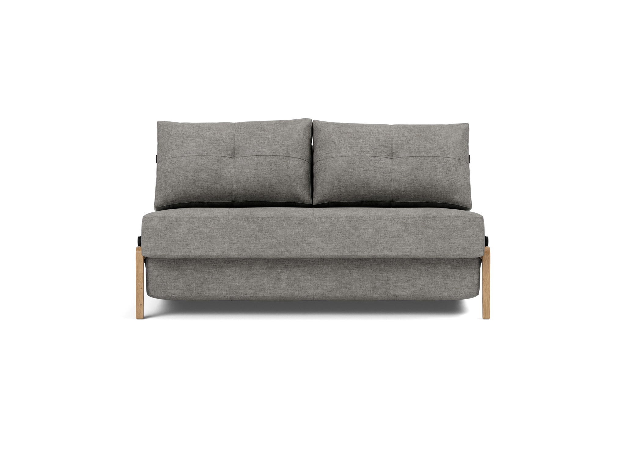 Schlafsofa Cubed 140 Flachgewebe Avella 282-Warm-Grey Beine Eiche