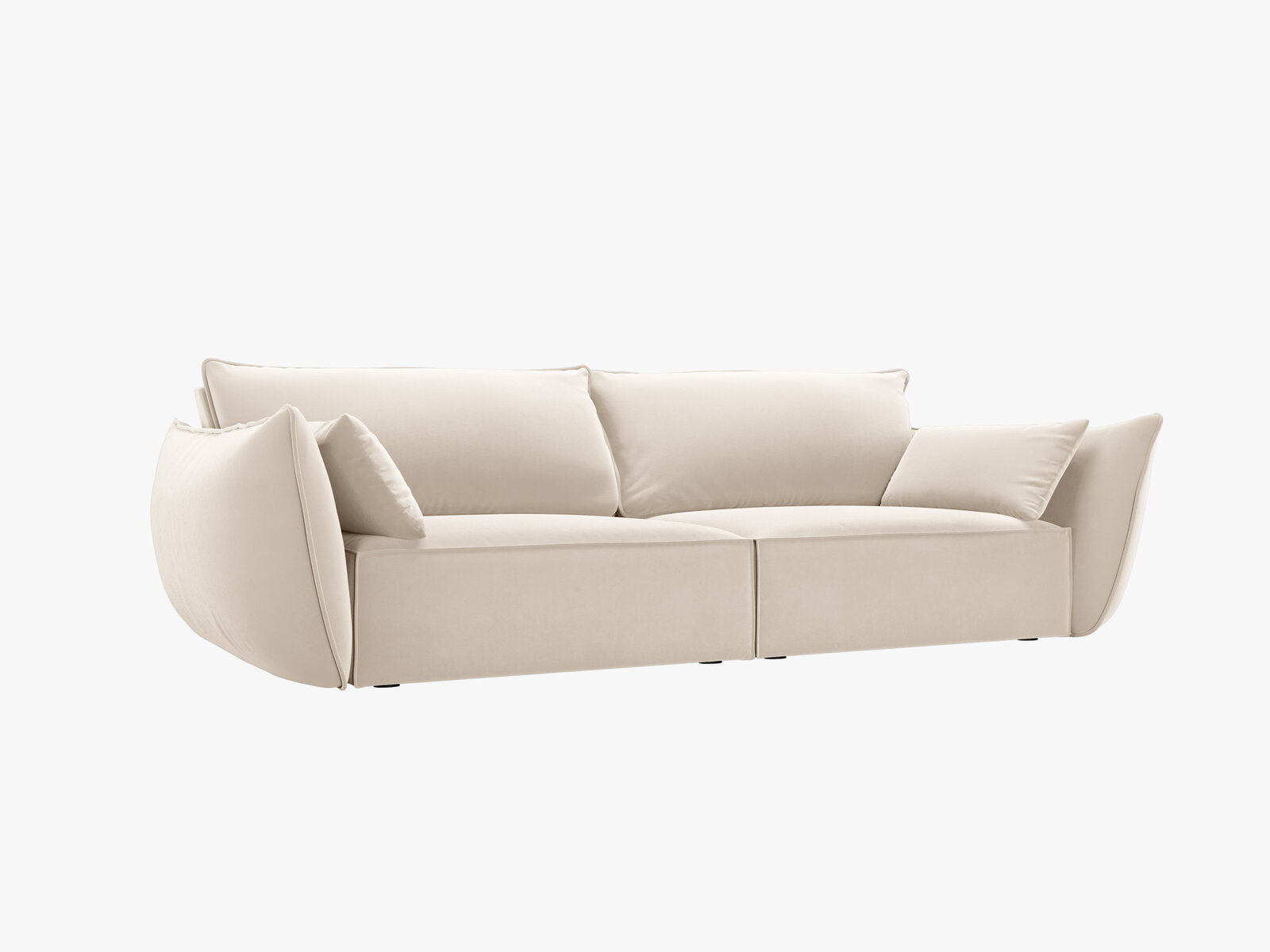 Micadoni Sofa Kaelle 3-Sitzer Samt Bluvel Helles Beige