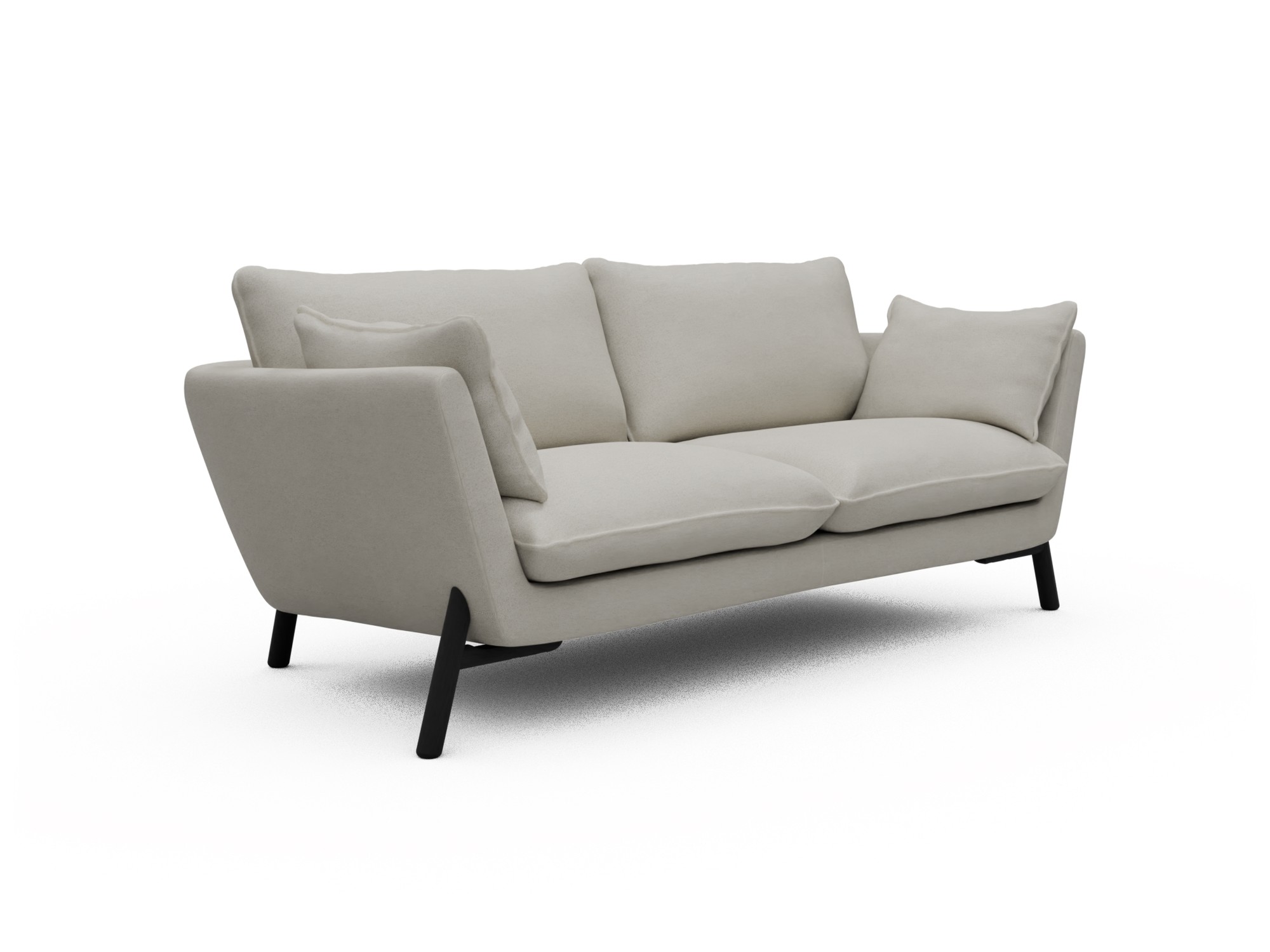 Skandi Home Sofa Emil 2-Sitzer Beinfarbe Eiche Schwarz Denari-Clean-Beige moebelfaktor