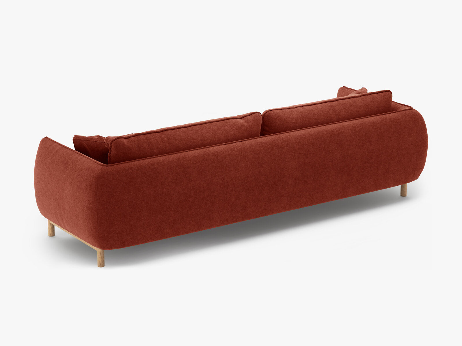 Micadoni Ada Sofa 4-Sitzer Strukturierter Stoff Wind Kastanienbraun