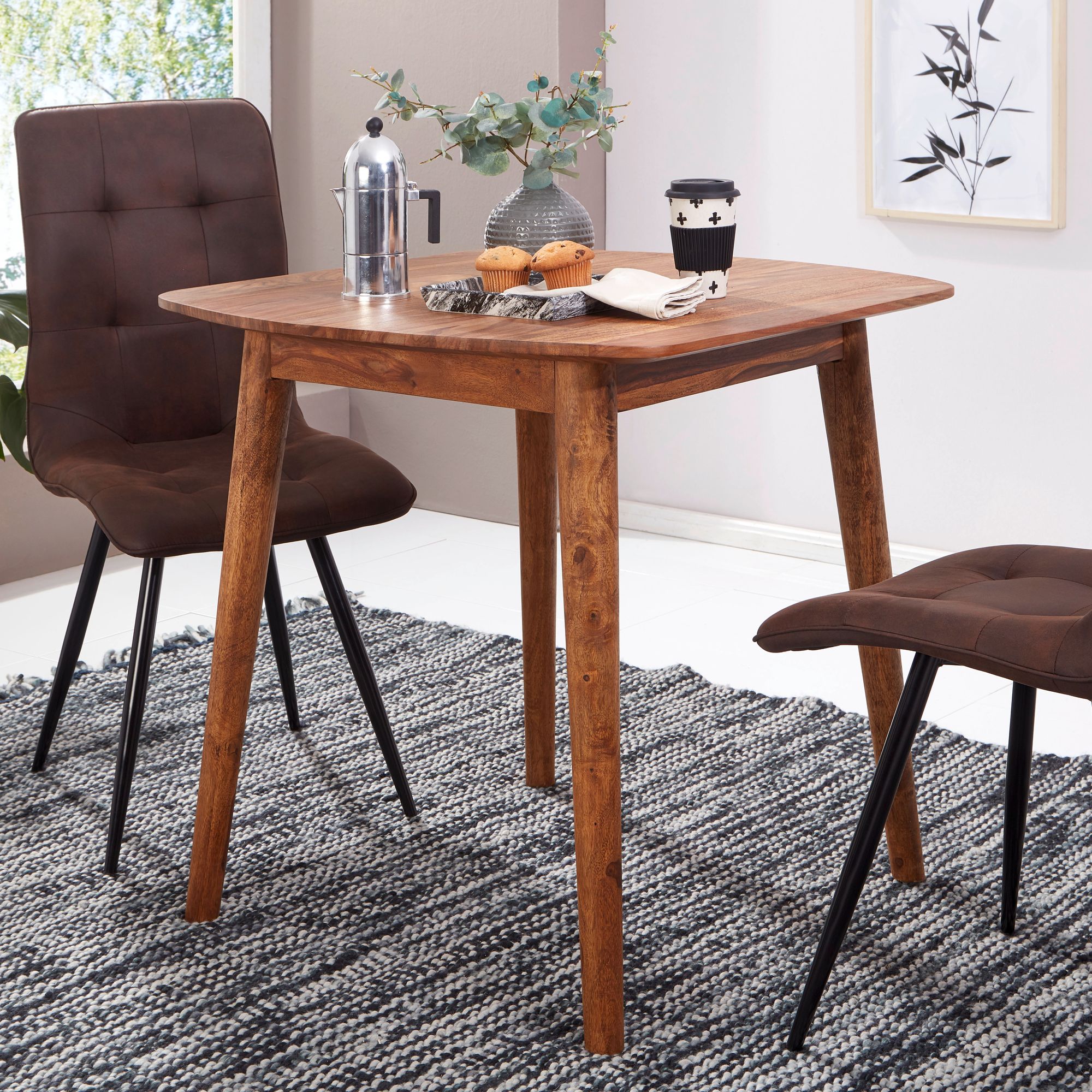 Esstisch Bagenkop Sheesham Massivholz 80 × 80 × 78 cm