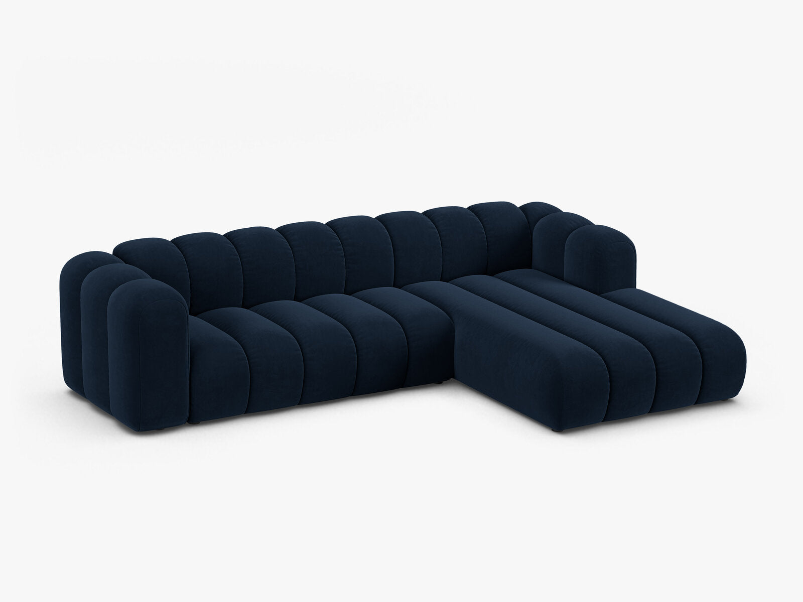 Micadoni Modulares Ecksofa Lupine 4-Sitzer Rechts Samt Salvador Königsblau