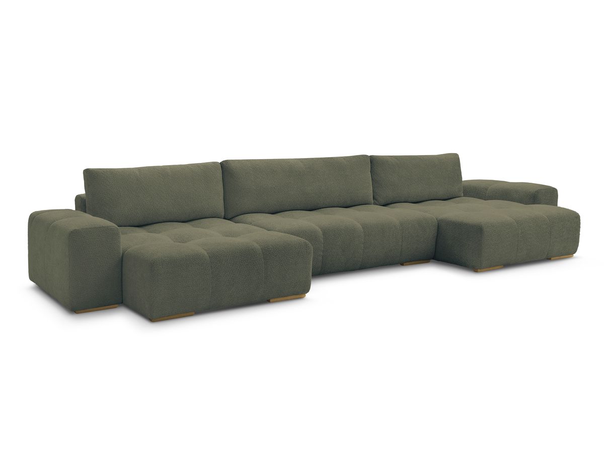 Bobochic Anakin Wohnlandschaft, 3 Kissen Bouclé-Stoff Grün
