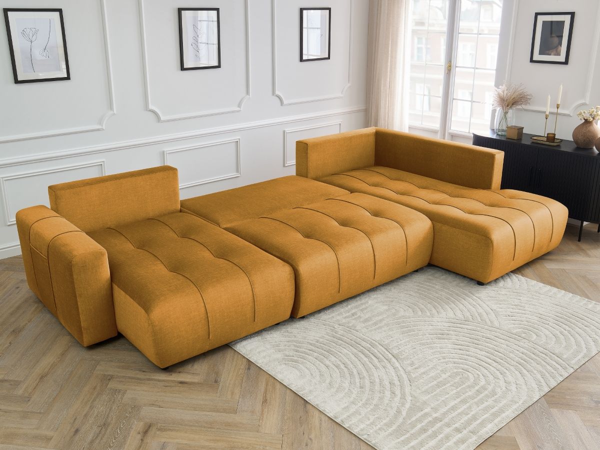 Bobochic Arsene Wohnlandschaft Samt Gelb Ecke links