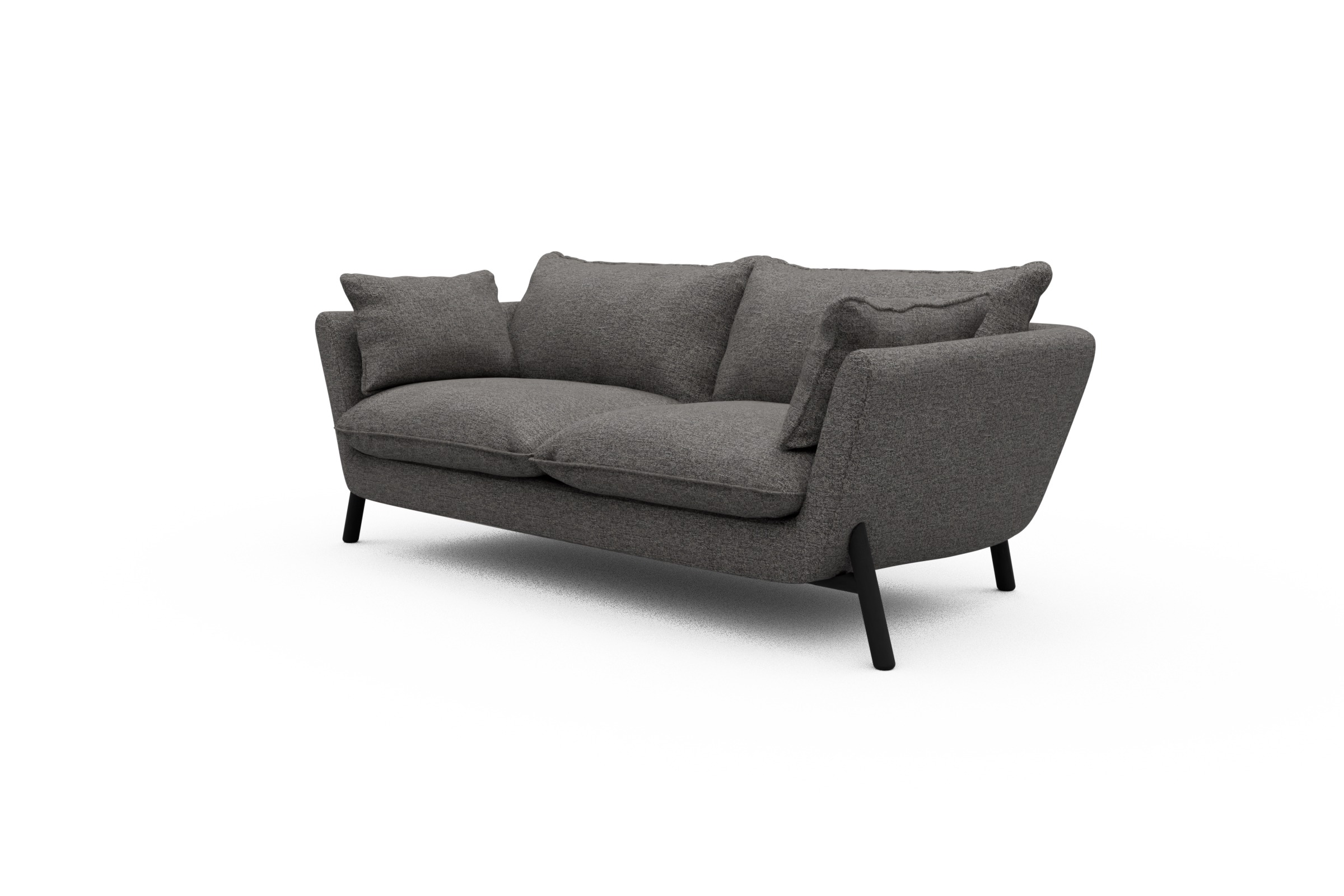 Sofa Emil PREMIUM 2-Sitzer Beinfarbe Eiche Schwarz Carreno-Salt-and-Pepper