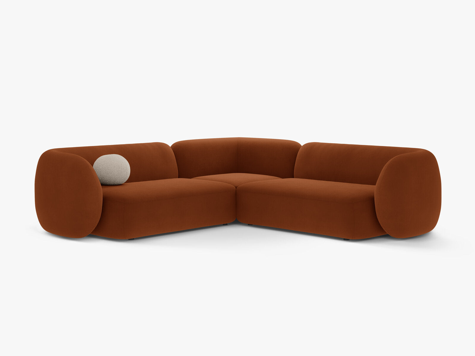 Micadoni Ecksofa Kate 5-Sitzer Samt Terrakotta