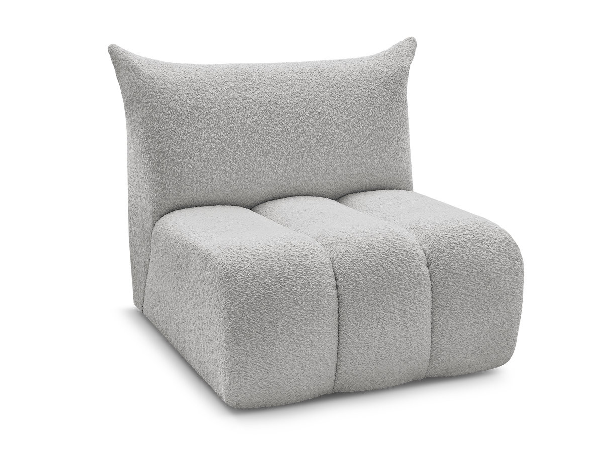 Bobochic Azra Sofamodul 1-Sitzer 90 × 112 cm Bouclé-Stoff Hellgrau