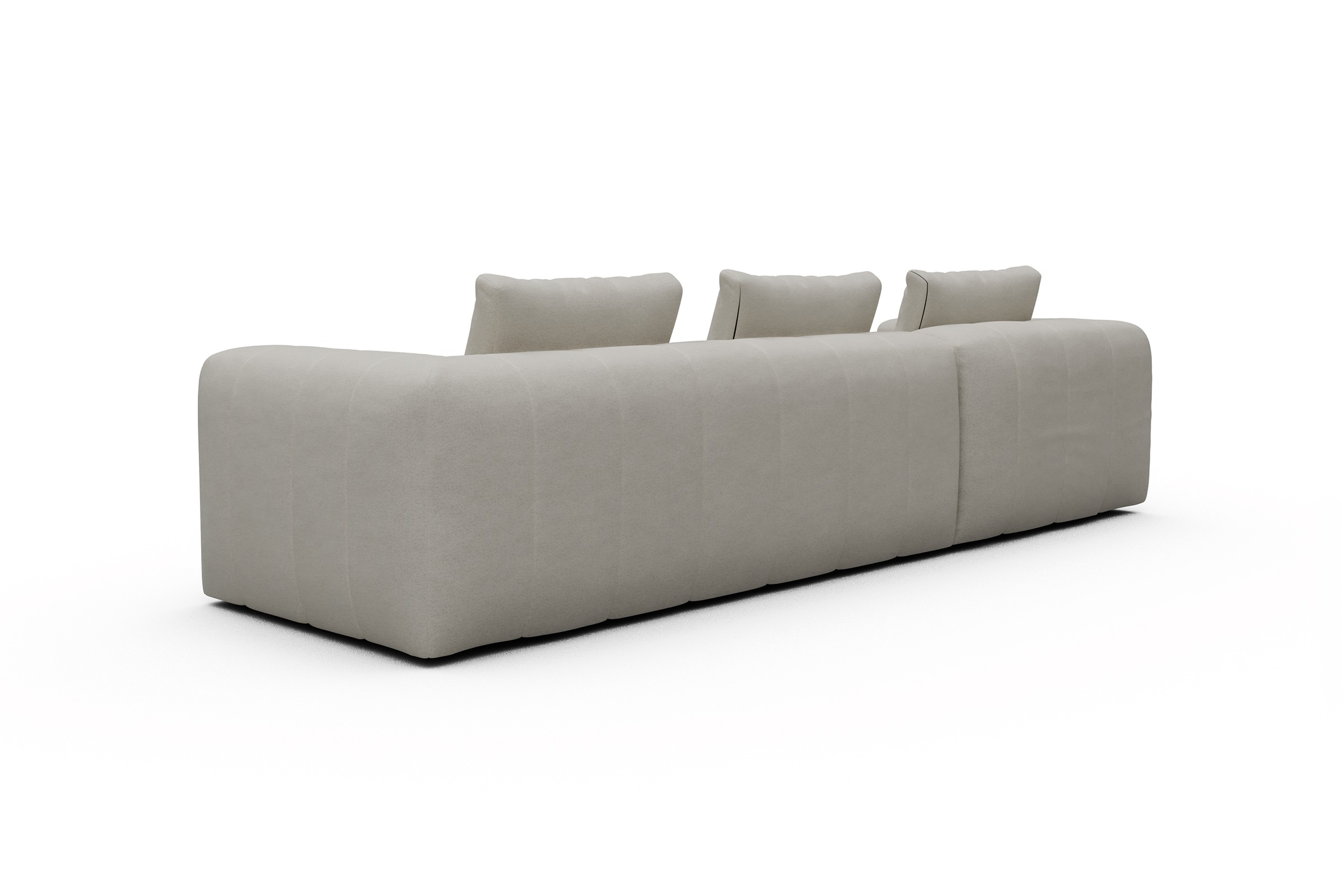 Ecksofa Hugo 2,5-Sitzer Armlehne rechts mit Chaiselongue Denari-Clean-Beige