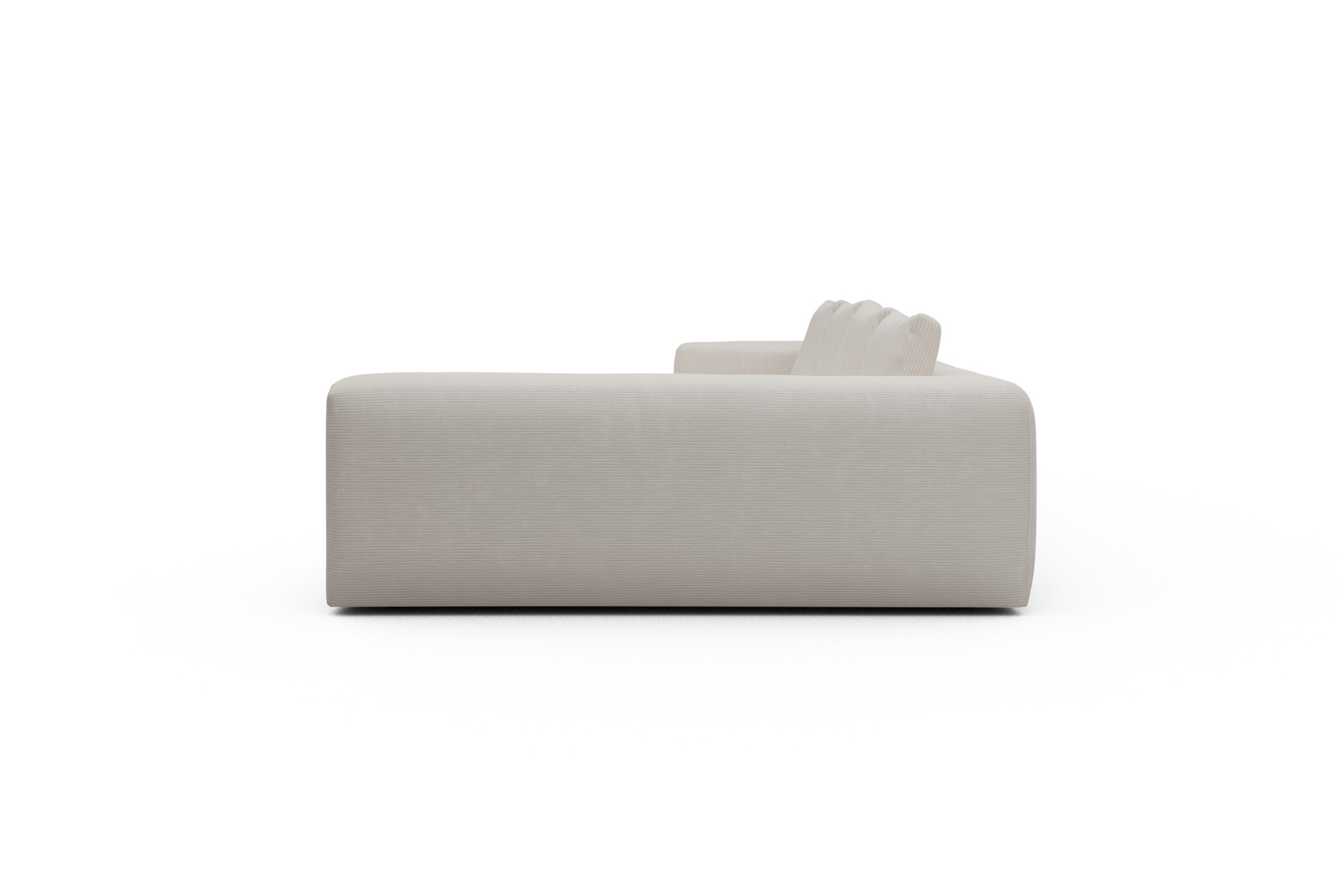 Wohnlandschaft Fred Chaiselongue links mit 2-Sitzer und lange Armlehne rechts Corduroy-Ivory