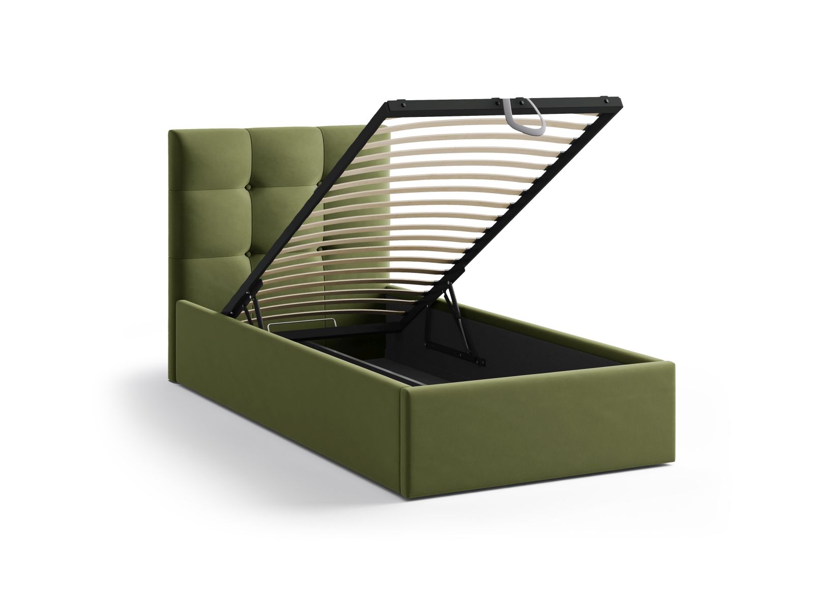 Micadoni Bett Phaedra Samt Magic Velvet Armeegrün 90x200