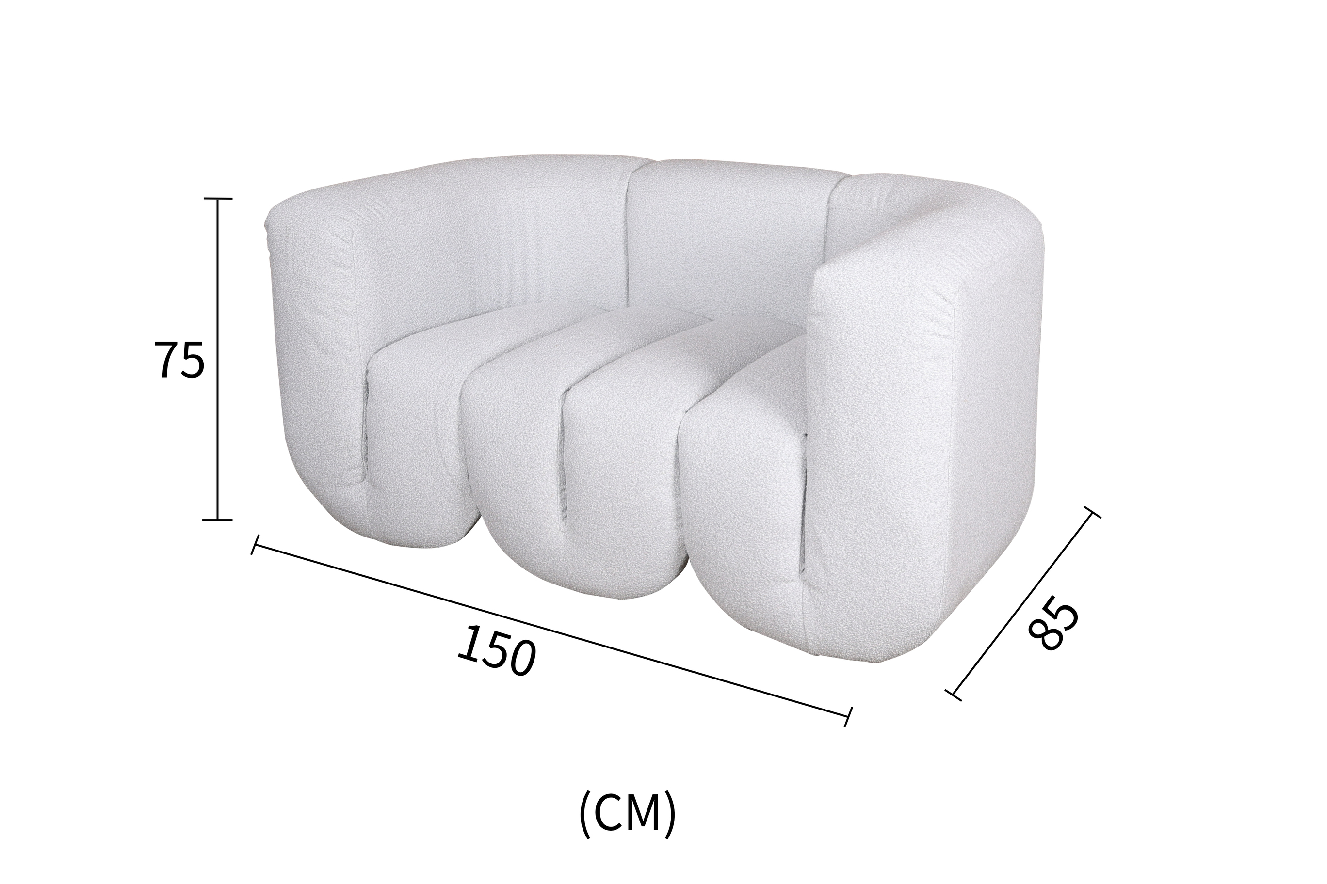 Livin Hill Sofa Nua 150 cm Hellgrau-Weiß