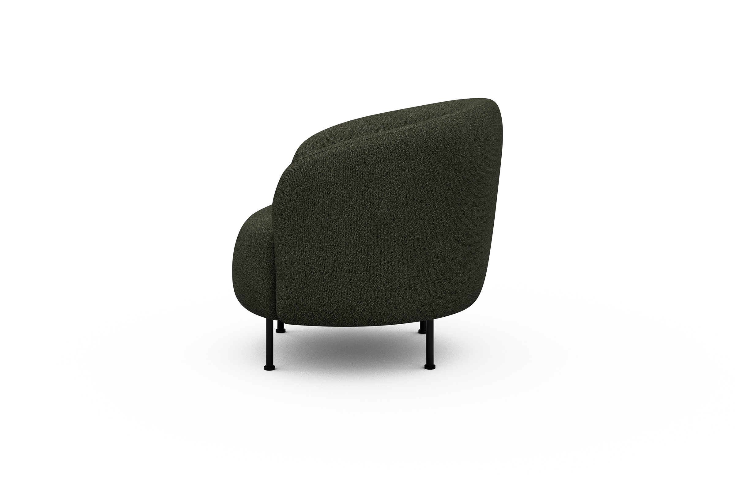 Sessel Ronda Metallbeine Schwarz Boucle-Forest-Green
