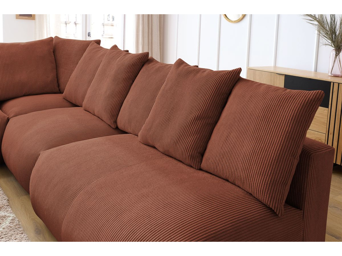 Bobochic Voltaire Ecksofa 322 × 268 cm Cordsamt Orange Ecke links