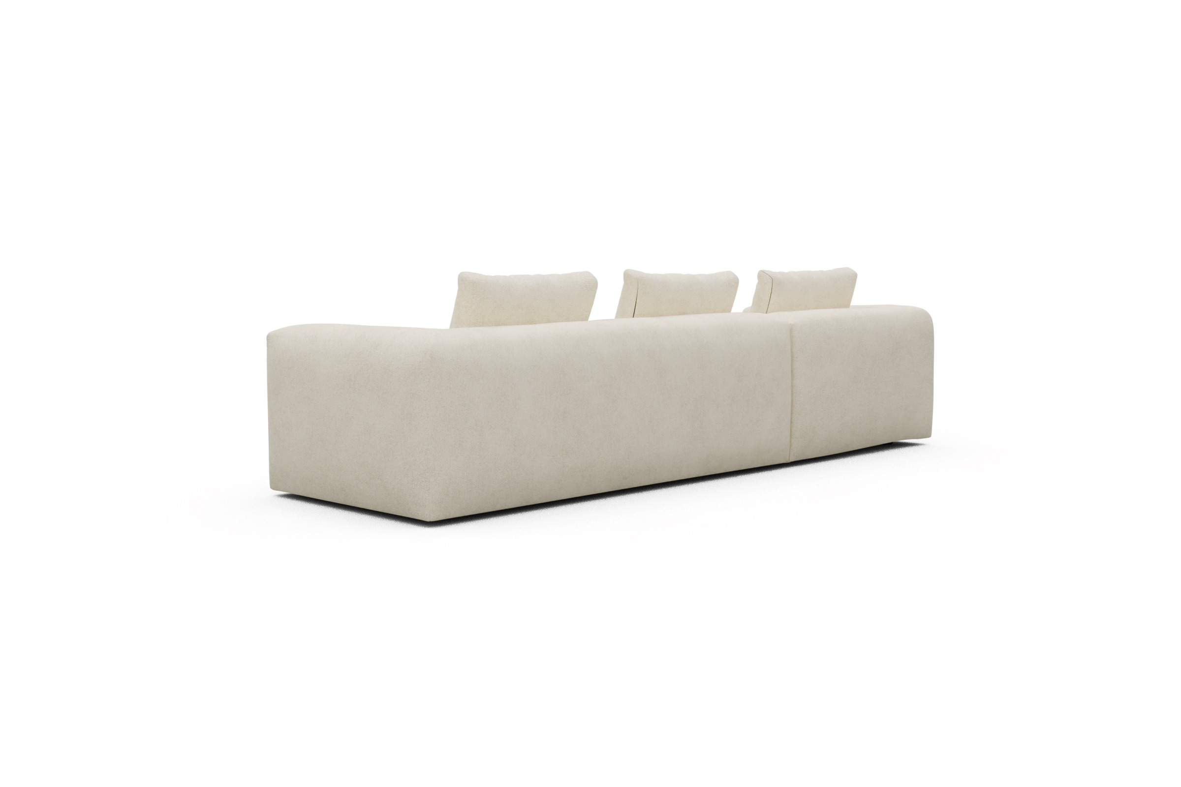 Ecksofa Fred Chaiselongue links mit 2,5-Sitzer Boucle-Off-White