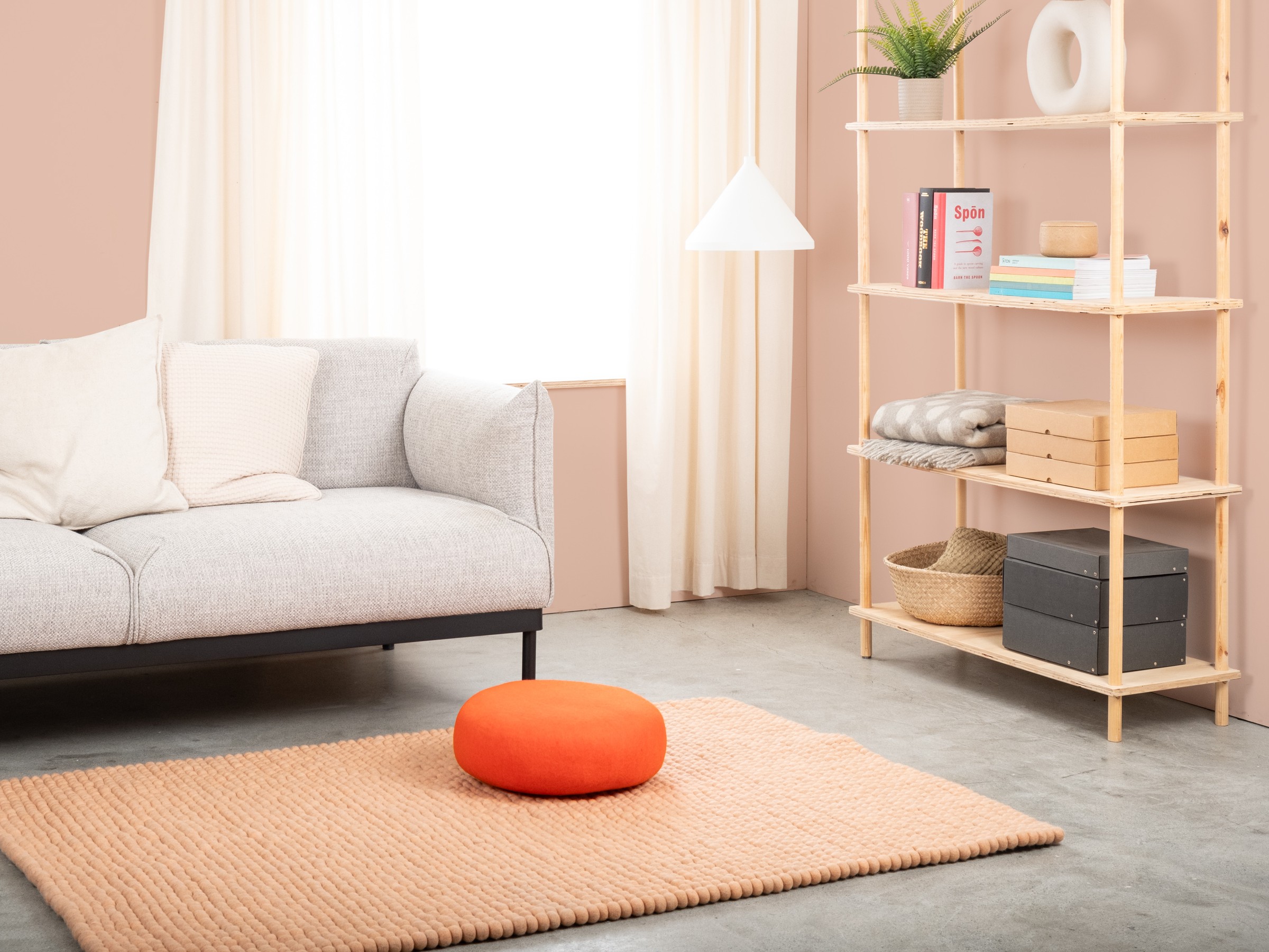 myfelt Mats Colour Pouf Rotorange Ø 48 x 18 cm