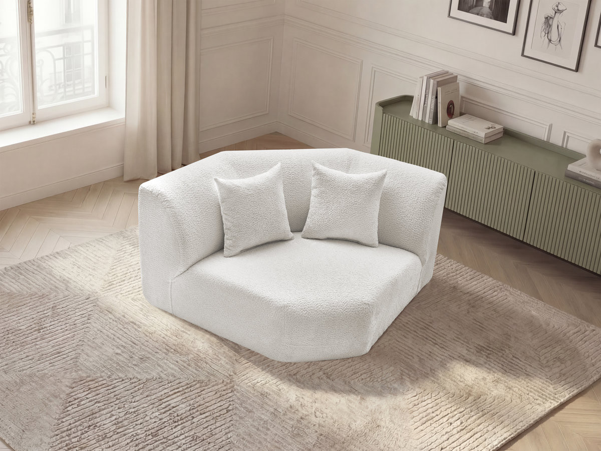 Bobochic Anda Sofa 2-Sitzer Chenille Weiß