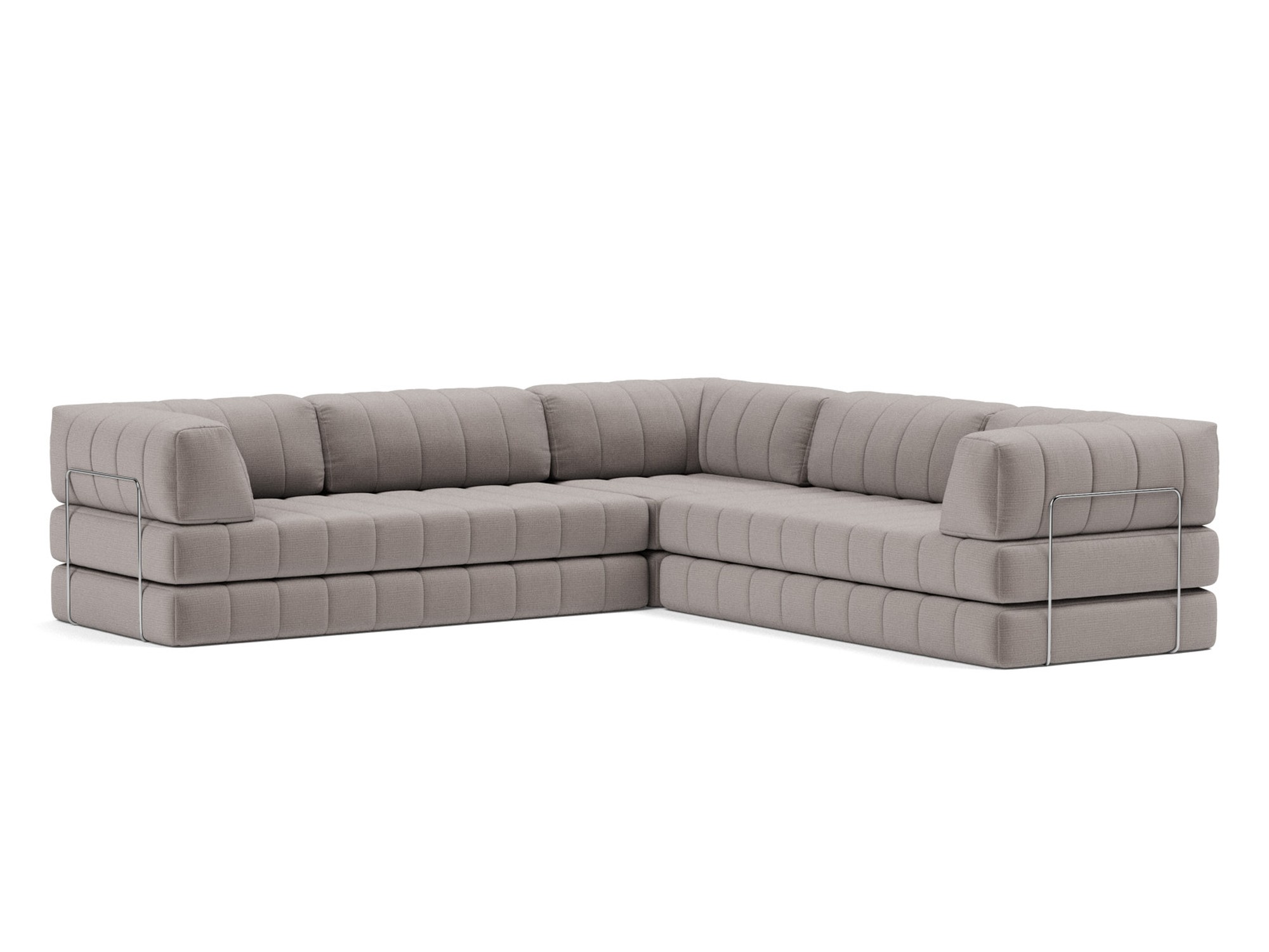 Eck-Schlafsofa CozyPad mit Armlehnen Chenille Esina 418-Truffle