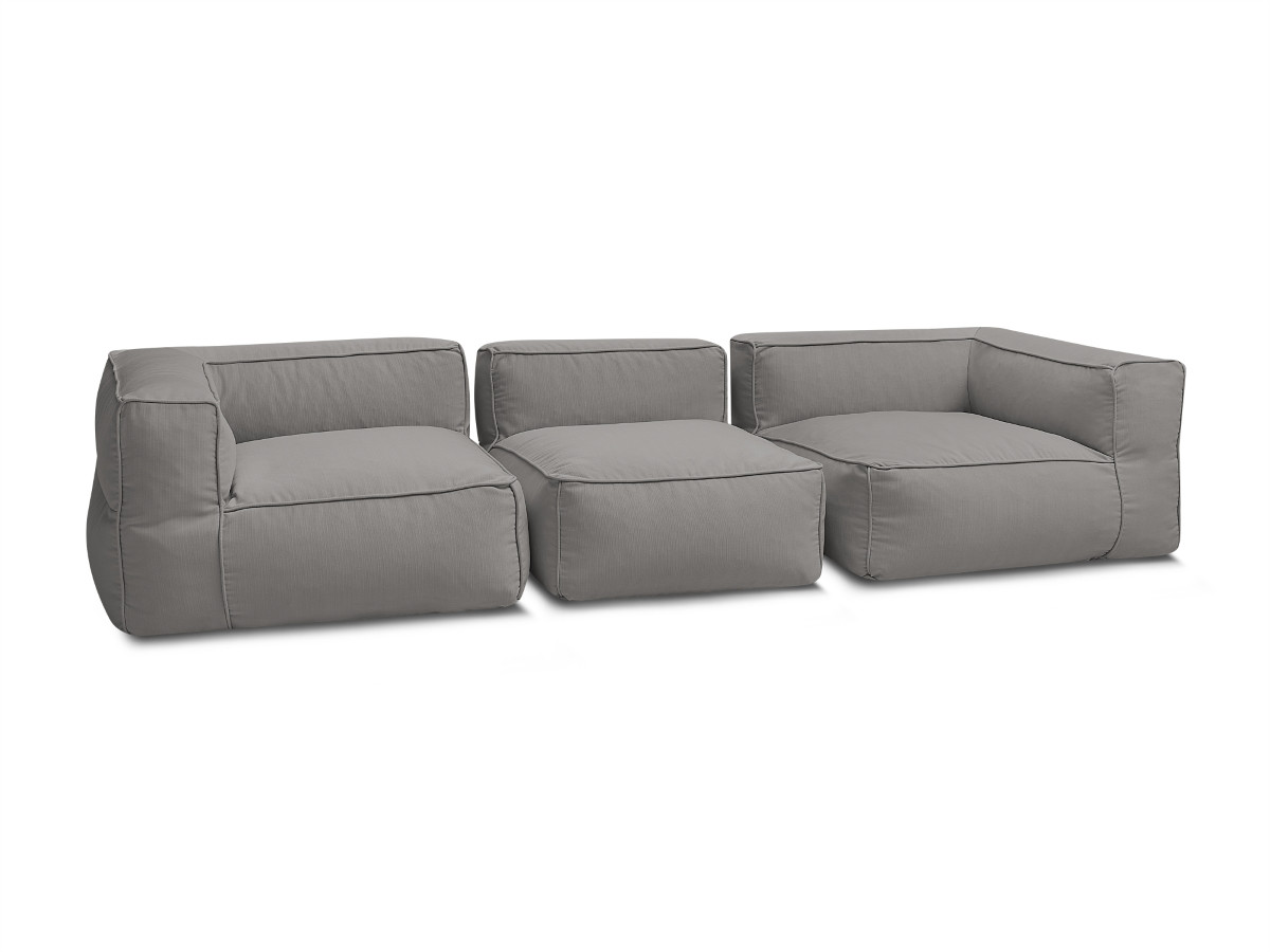 Bobochic Giulia Gartensofa 3-Sitzer Stoff Dunkelgrau