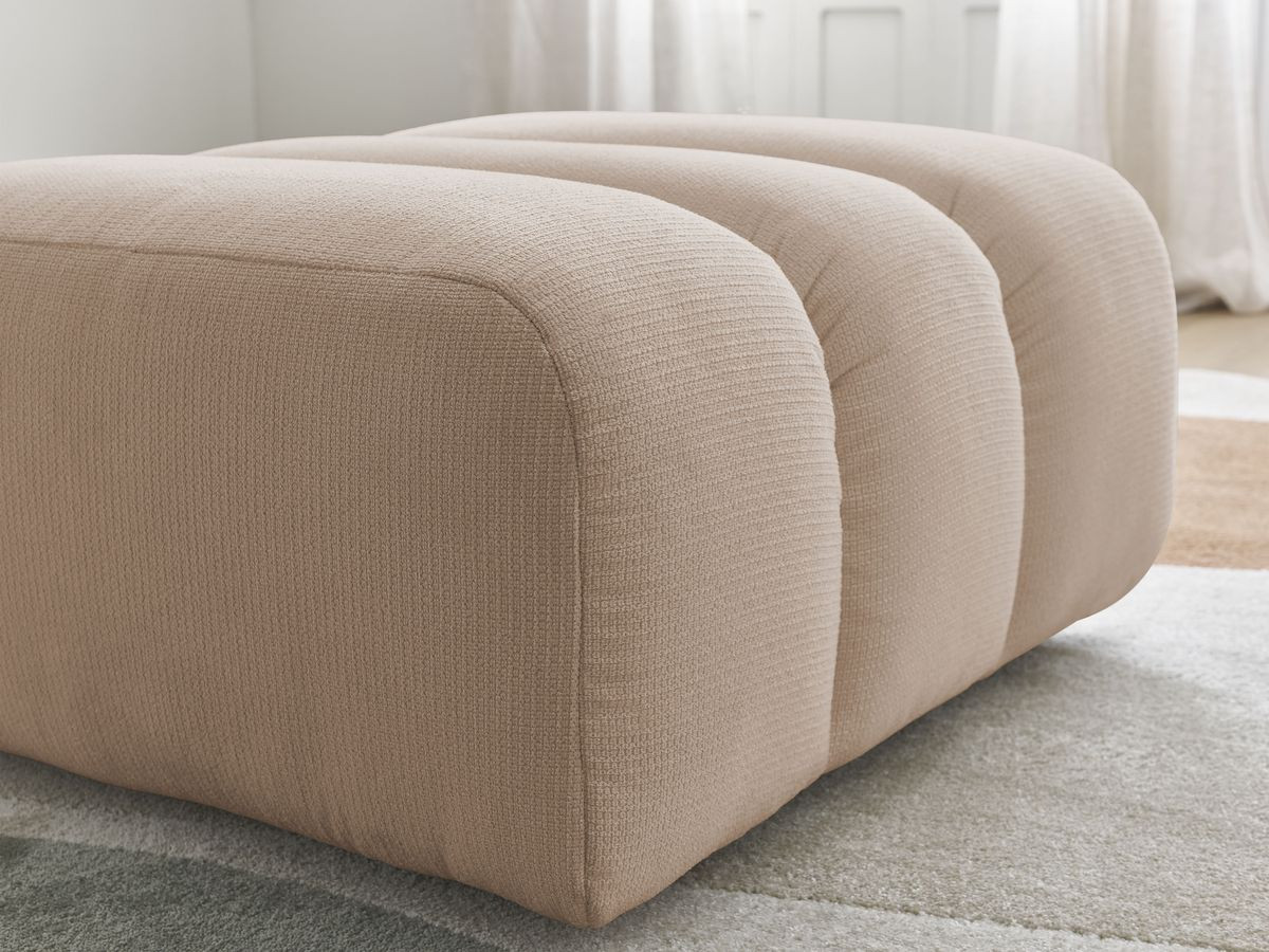 Bobochic Talia Pouf Melange-Stoff Beige