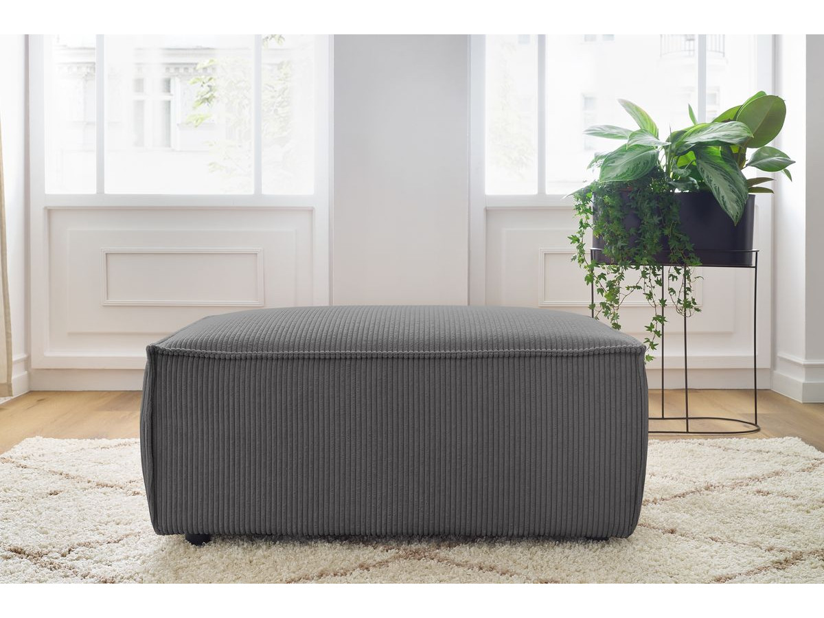 Bobochic Nihad Pouf Cordsamt Dunkelgrau