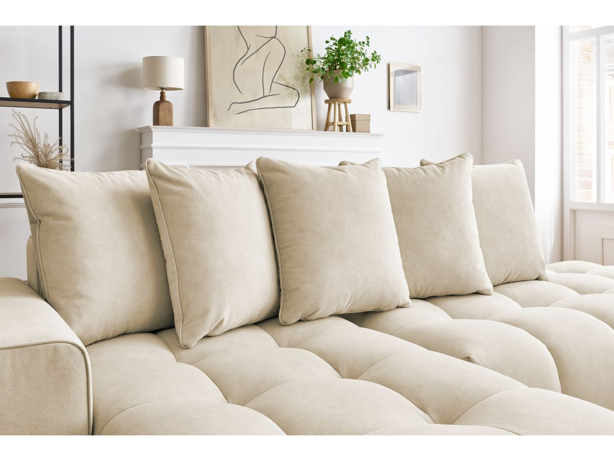 Bobochic Mont-blanc Ecksofa Samt Beige Ecke links