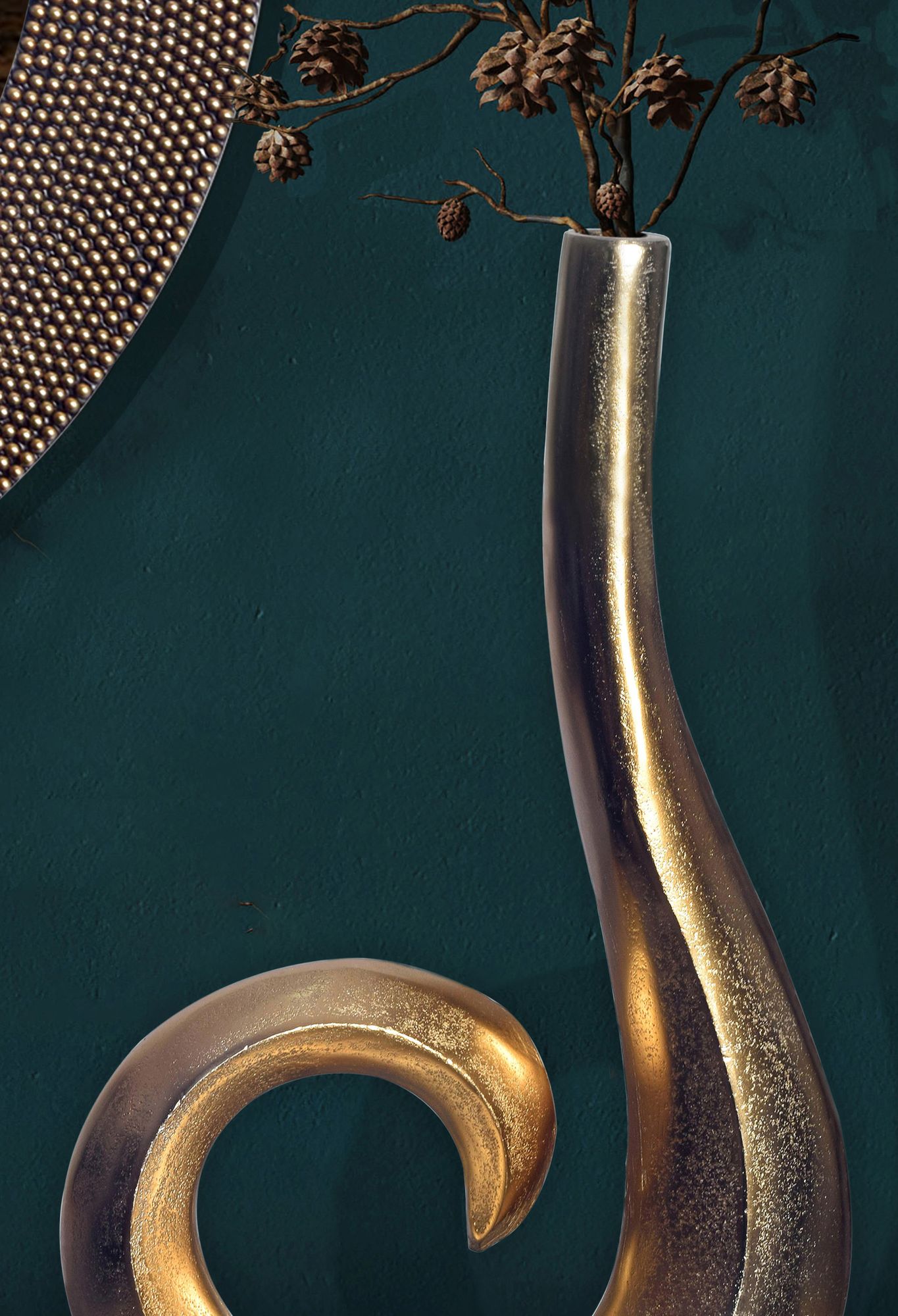 Tischvase Jaeren Aluminium Gold 26 × 8 × 47 cm