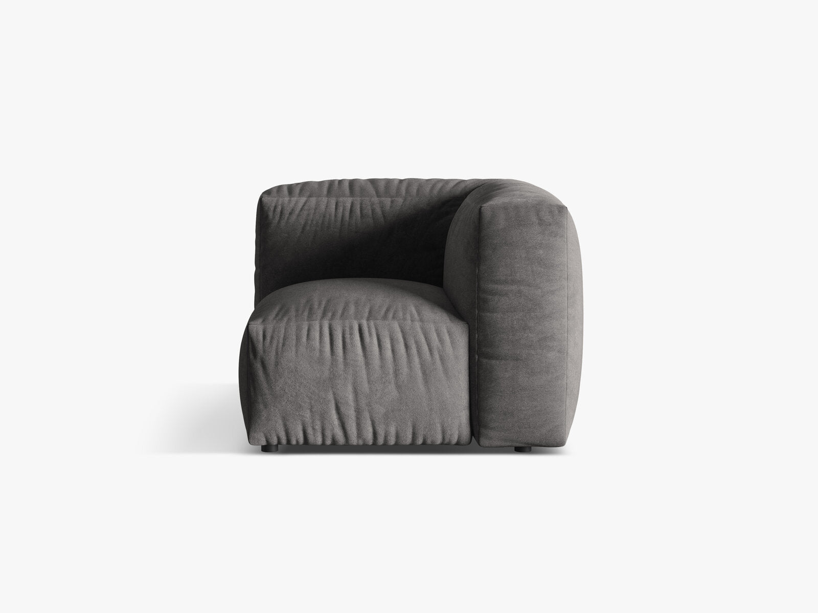 Micadoni Eckmodul Martina 1-Sitzer Klein Samt Vogue Grau