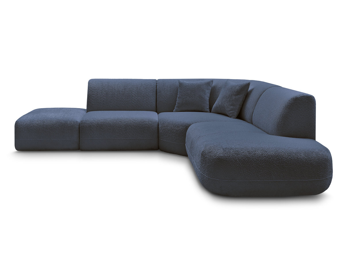 Bobochic Anda Ecksofa 279 × 264 cm Chenille Dunkelblau Ecke rechts