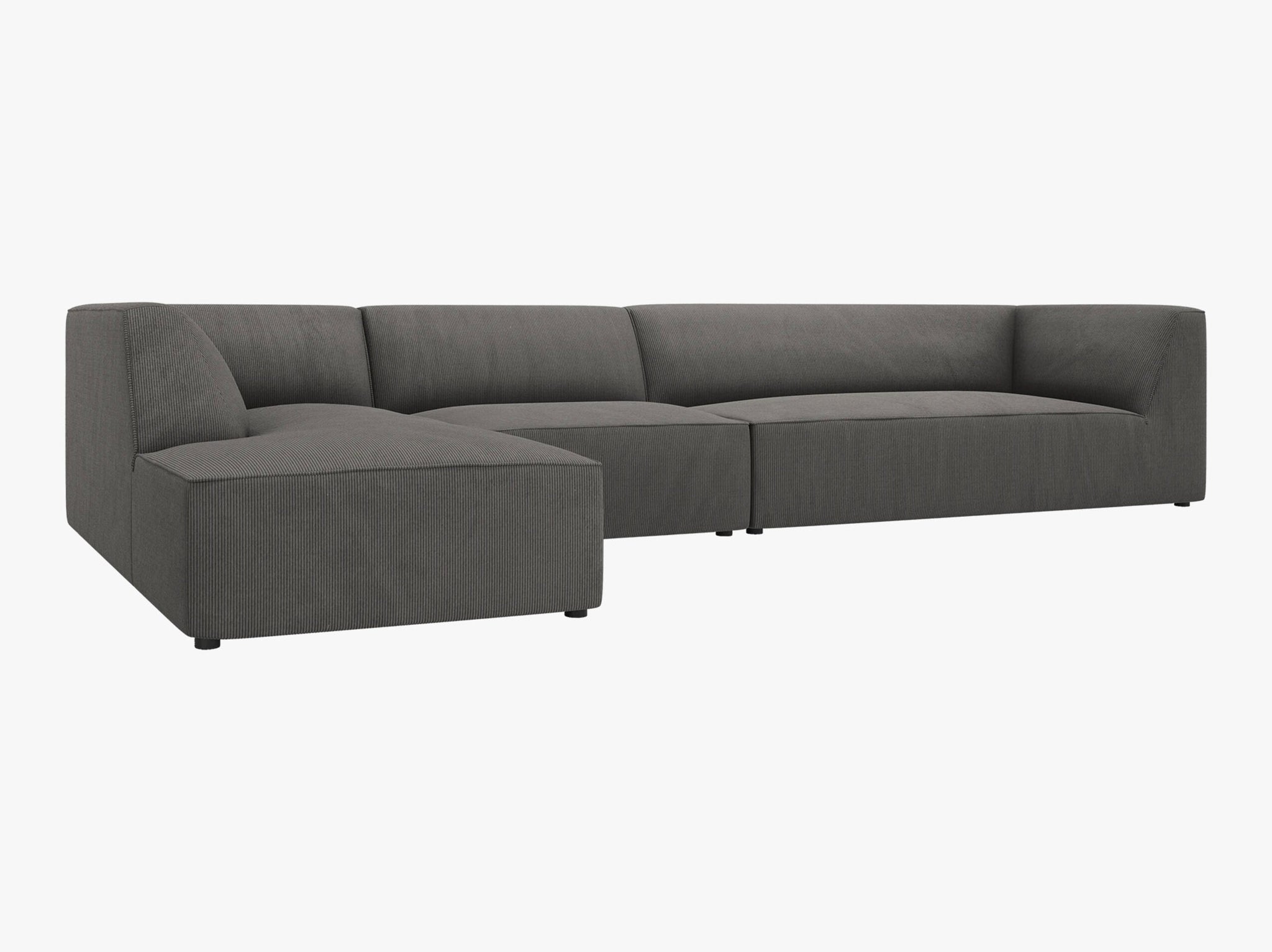 Micadoni Ecksofa Ruby 5-Sitzer Links Kord Scala Dunkelgrau