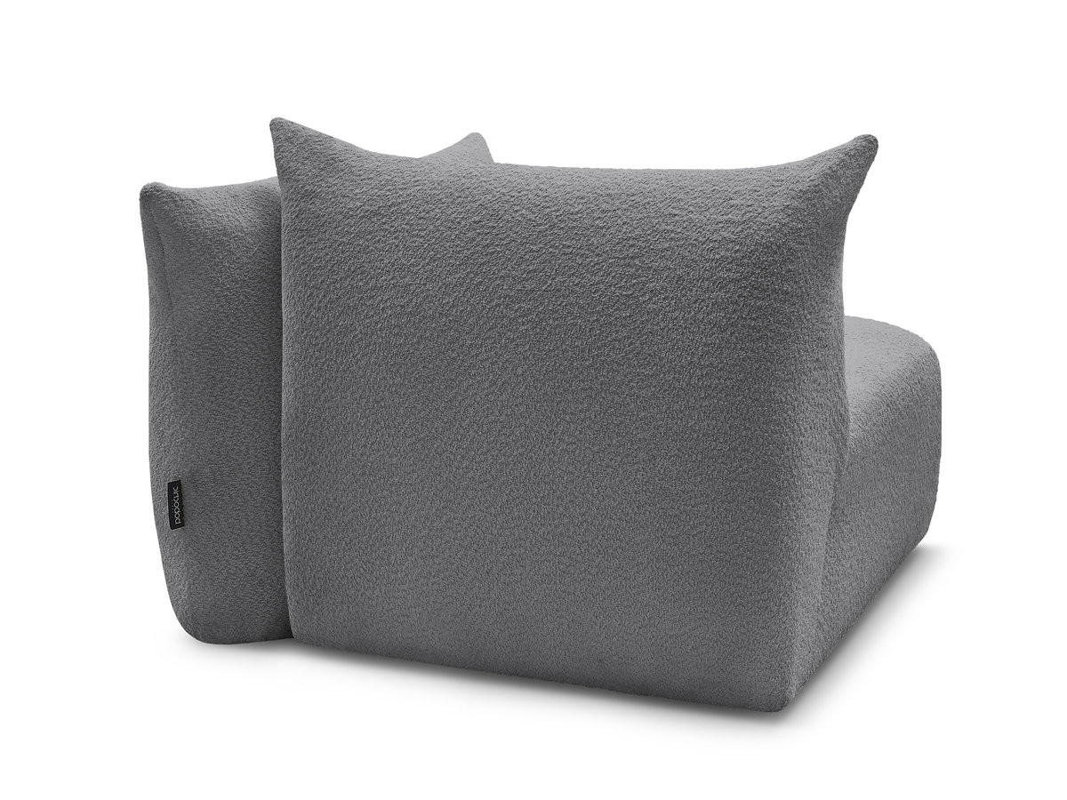 Bobochic Azra Sofamodul 1-Sitzer 117 × 112 cm Bouclé-Stoff Dunkelgrau Ecke links