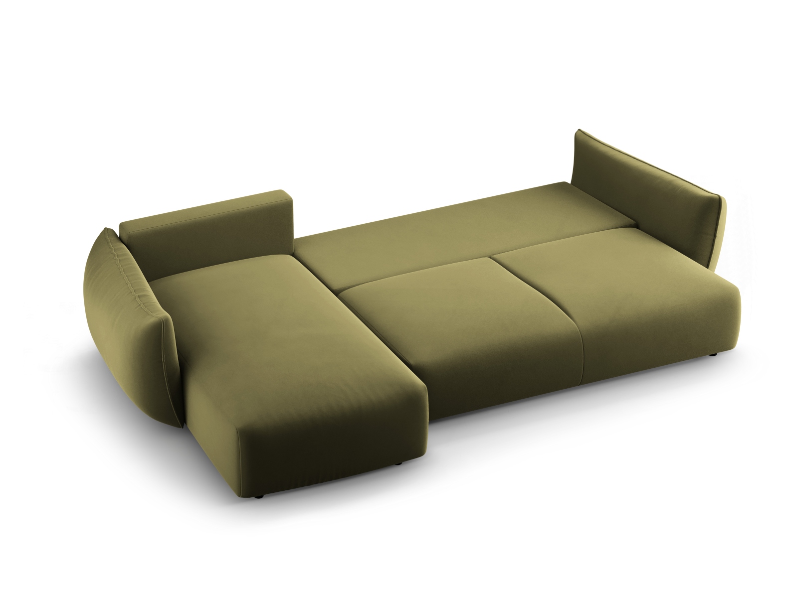 Cosmopolitan Design Ecksofa Matera 4-Sitzer mit Schlaffunktion Samt Salvador Grün Links