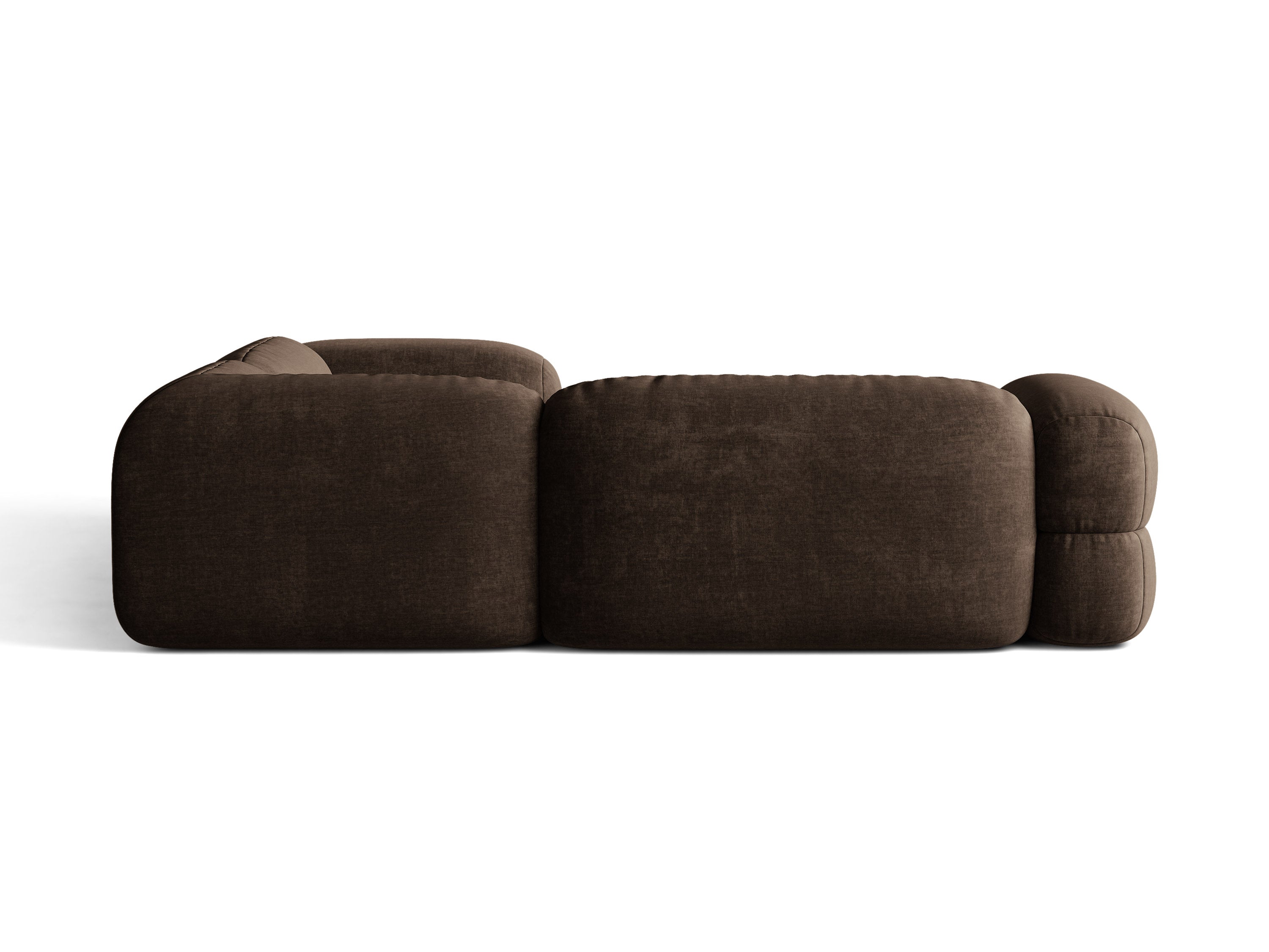 Micadoni Symmetrisches Ecksofa Luno 5-Sitzer Samt Vogue Schokolade
