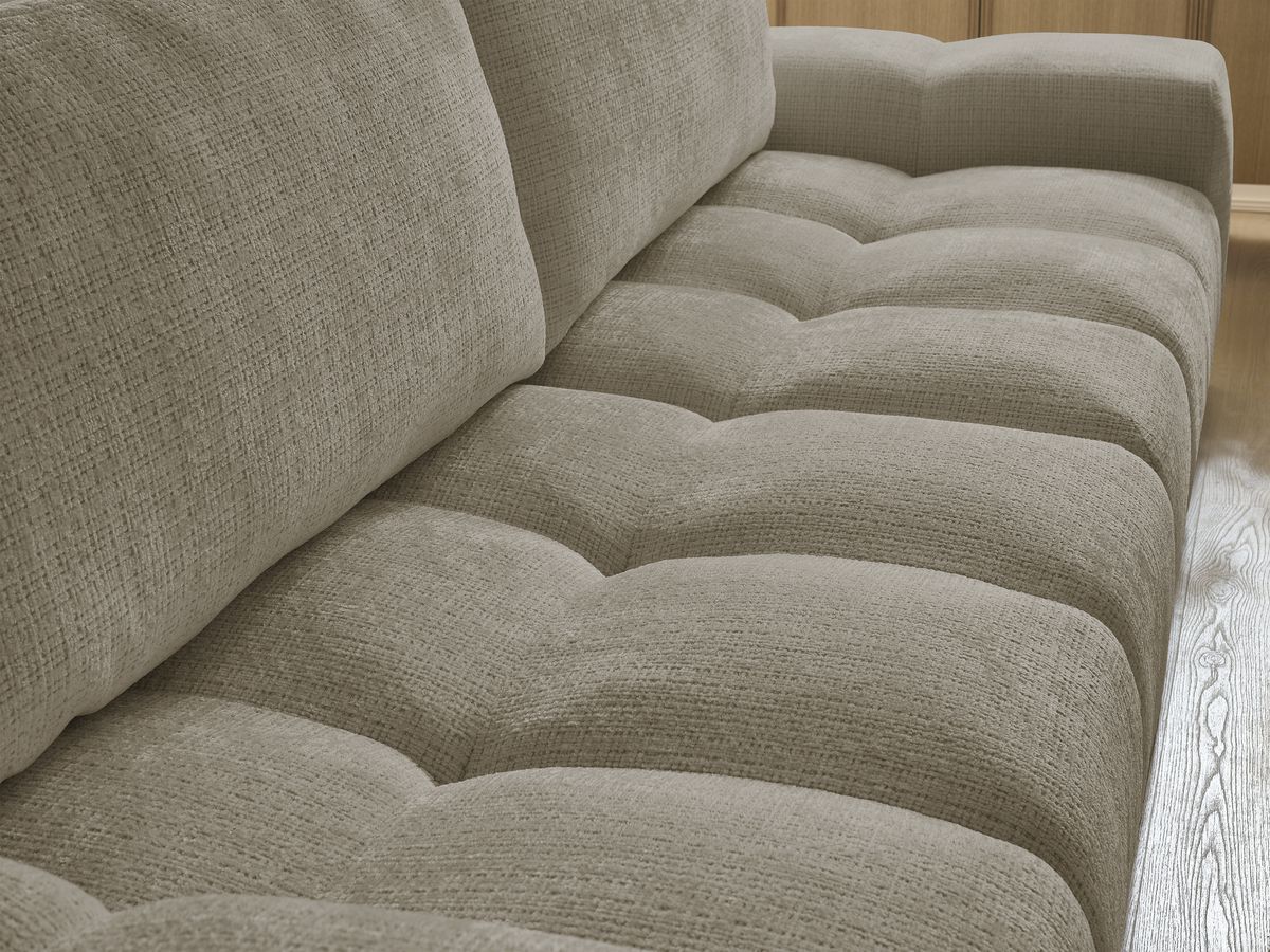 Bobochic Anakin Sofa 3-Sitzer, 2 Kissen Strukturstoff Taupe