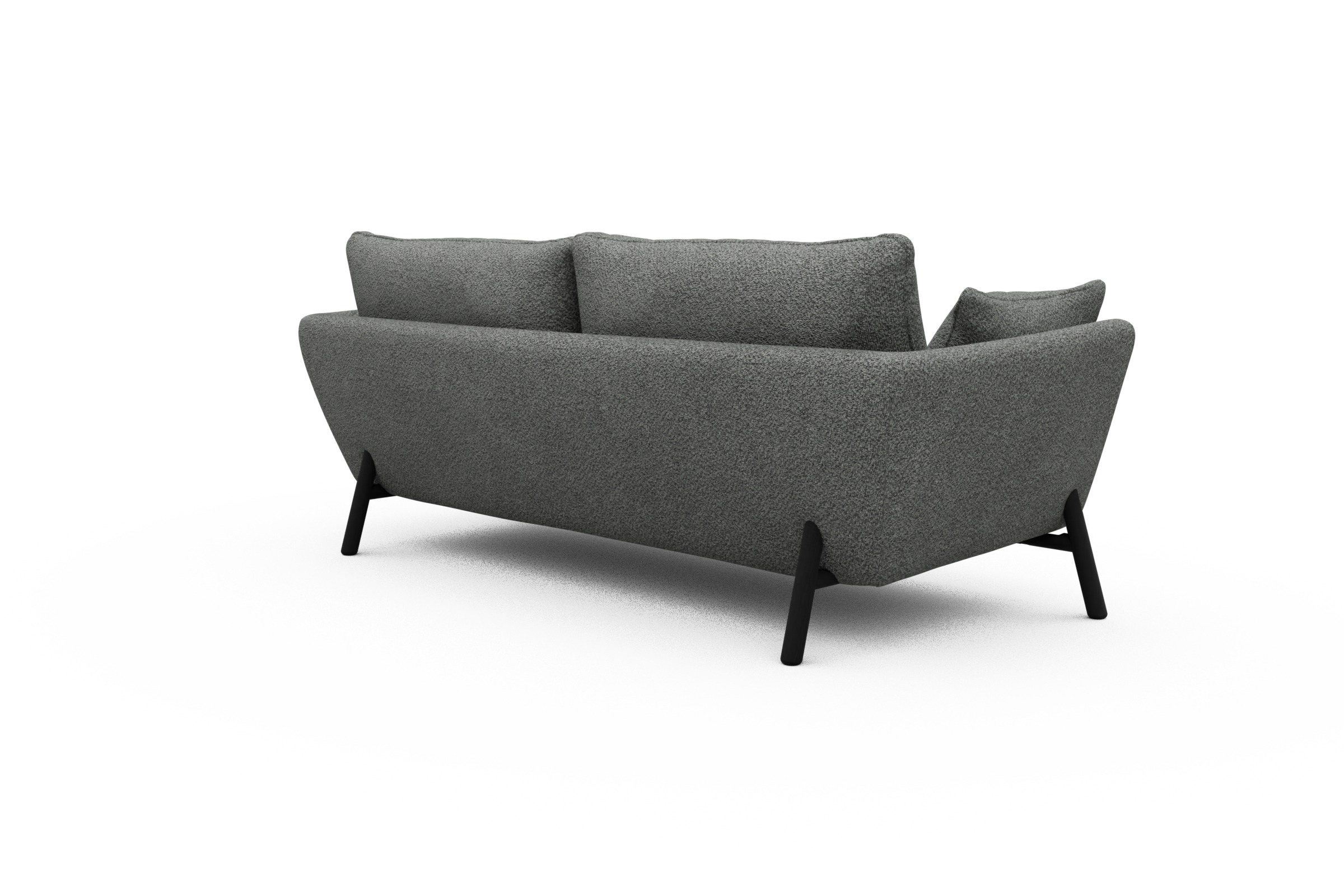 Sofa Emil 3-Sitzer Beinfarbe Eiche Schwarz Vanora-Warm-Grey